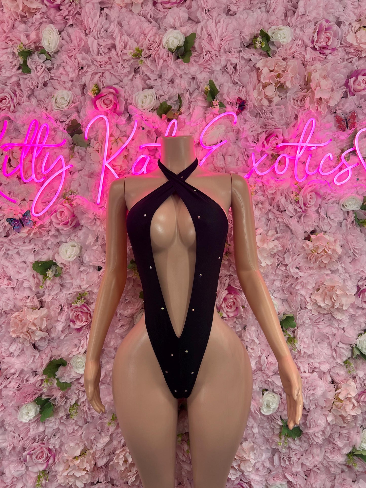 Exotic DancewearOne-Piece Black Bodysuit Exotic Dancewear for Performers, Raves, or Night Out | Bottle girl Outfits