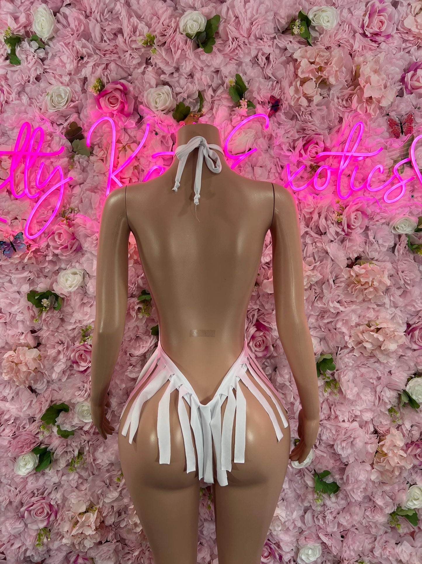 Exotic DancewearOne Piece Bodysuit White