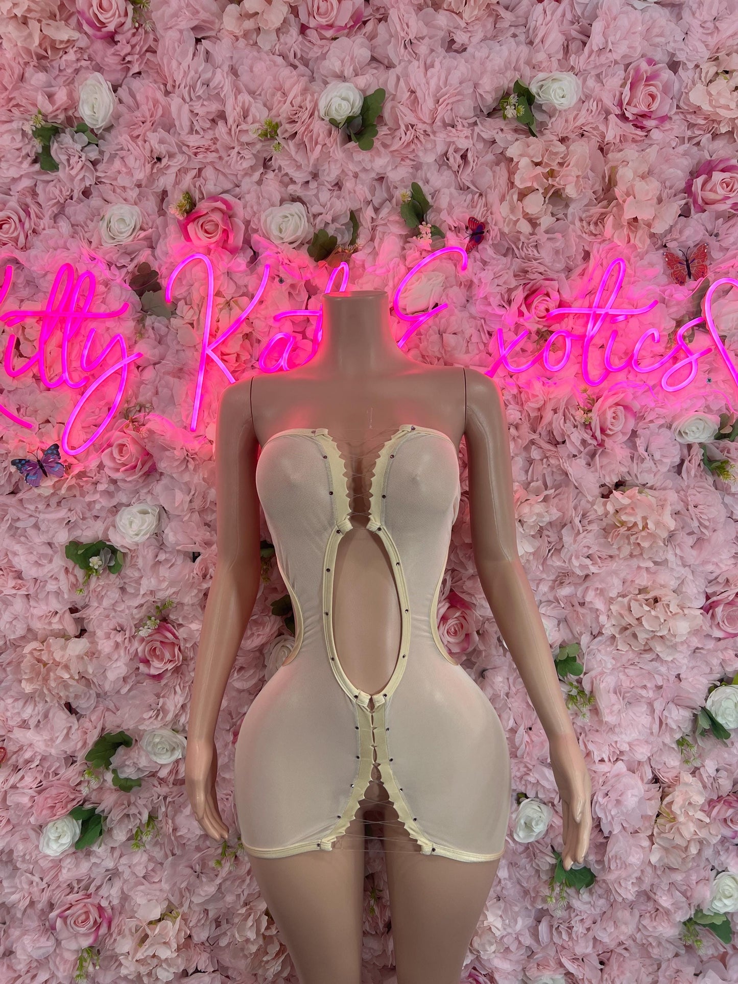 Nude Mesh Dress Sexy Lingerie, Clubwear, or Beach Cover-Up | Bold and Sultry Outfit Womens Clothing