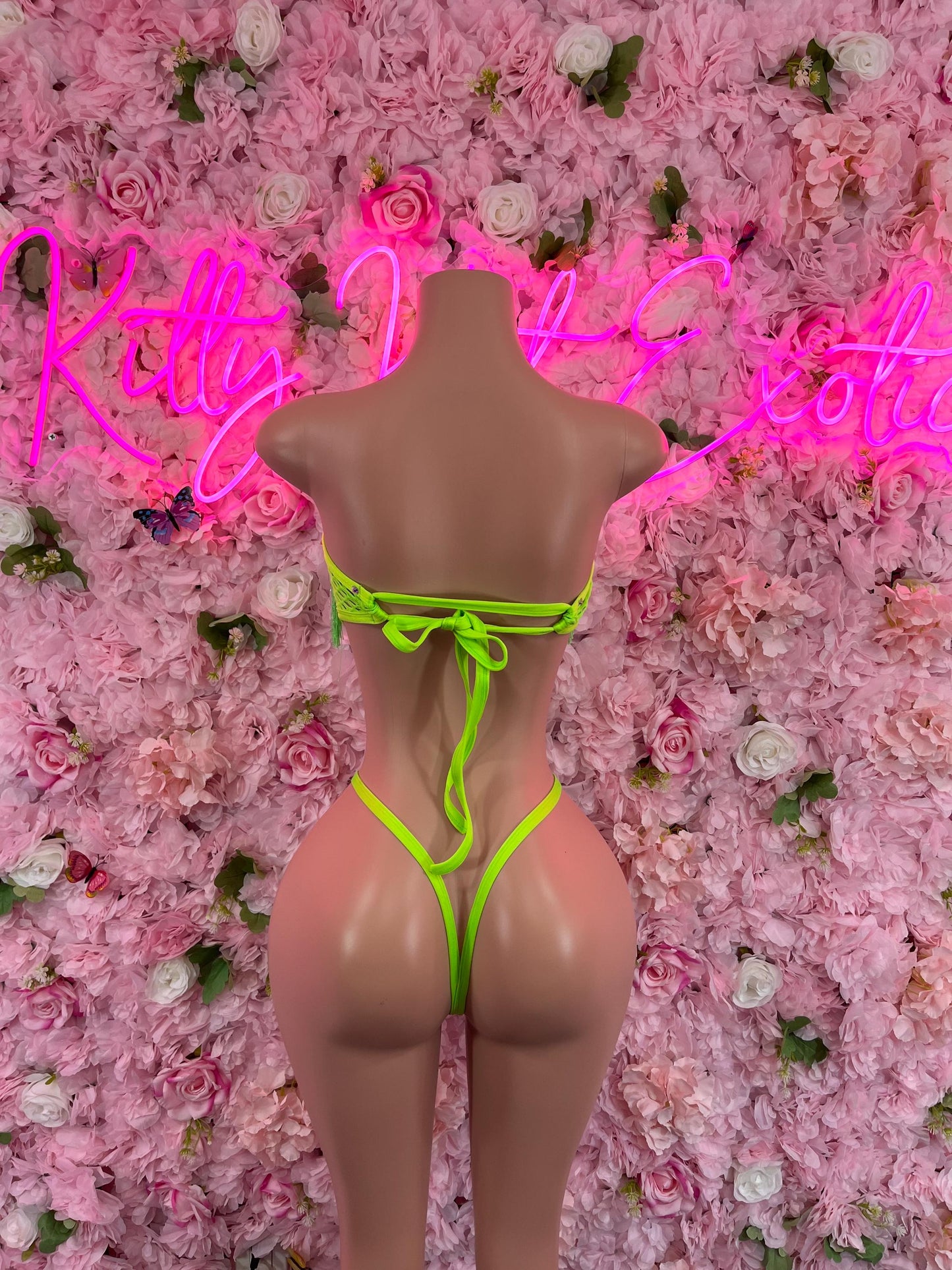 One Piece Green Fishnet Dancewear