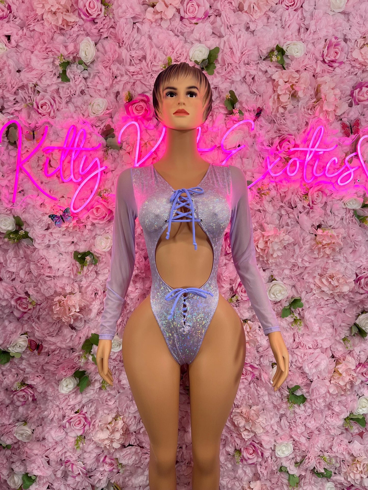 One Piece Bottlegirl Lilac Mettalic Bodysuit Dancewear