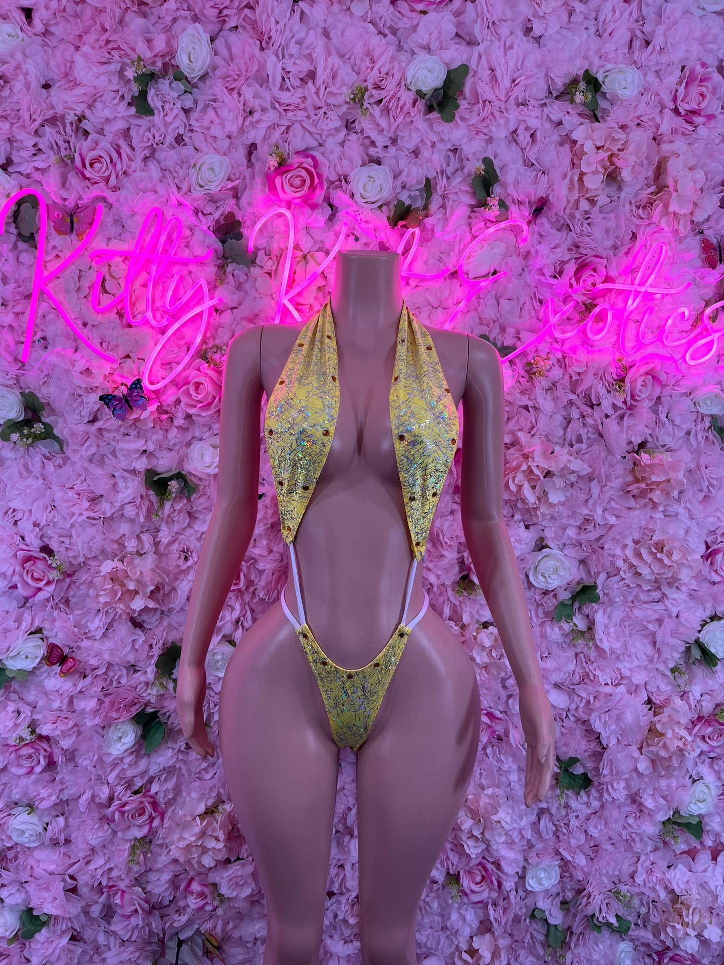 Slingshot Gold Bodysuit Sexy Animal Print Outfit for Parties, Clubwear, or Festivals | Trendy and Eye-Catching Fashion