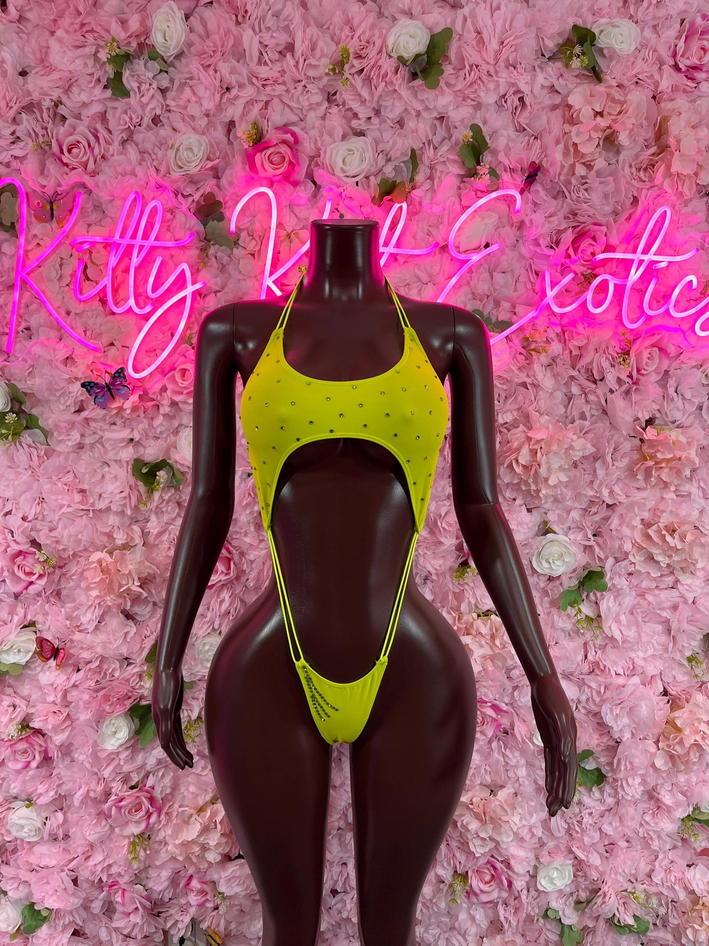 Slingshot One Piece Green Bikini Sexy Outfit for Parties, Clubwear, or Festivals | Trendy and Eye-Catching Fashion Exotic Dancewear