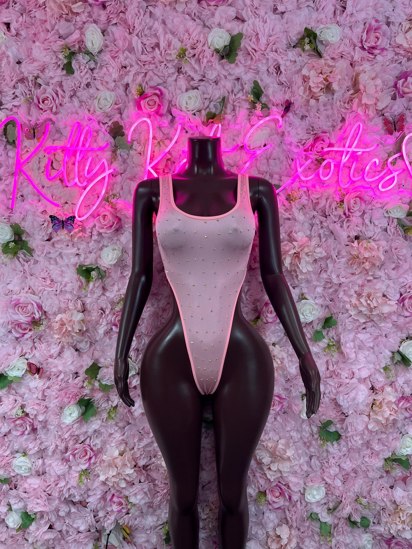 Exotic DancewearOne Piece Bodysuit Pink Exotic Dancewear Performance Wear Stripper wear