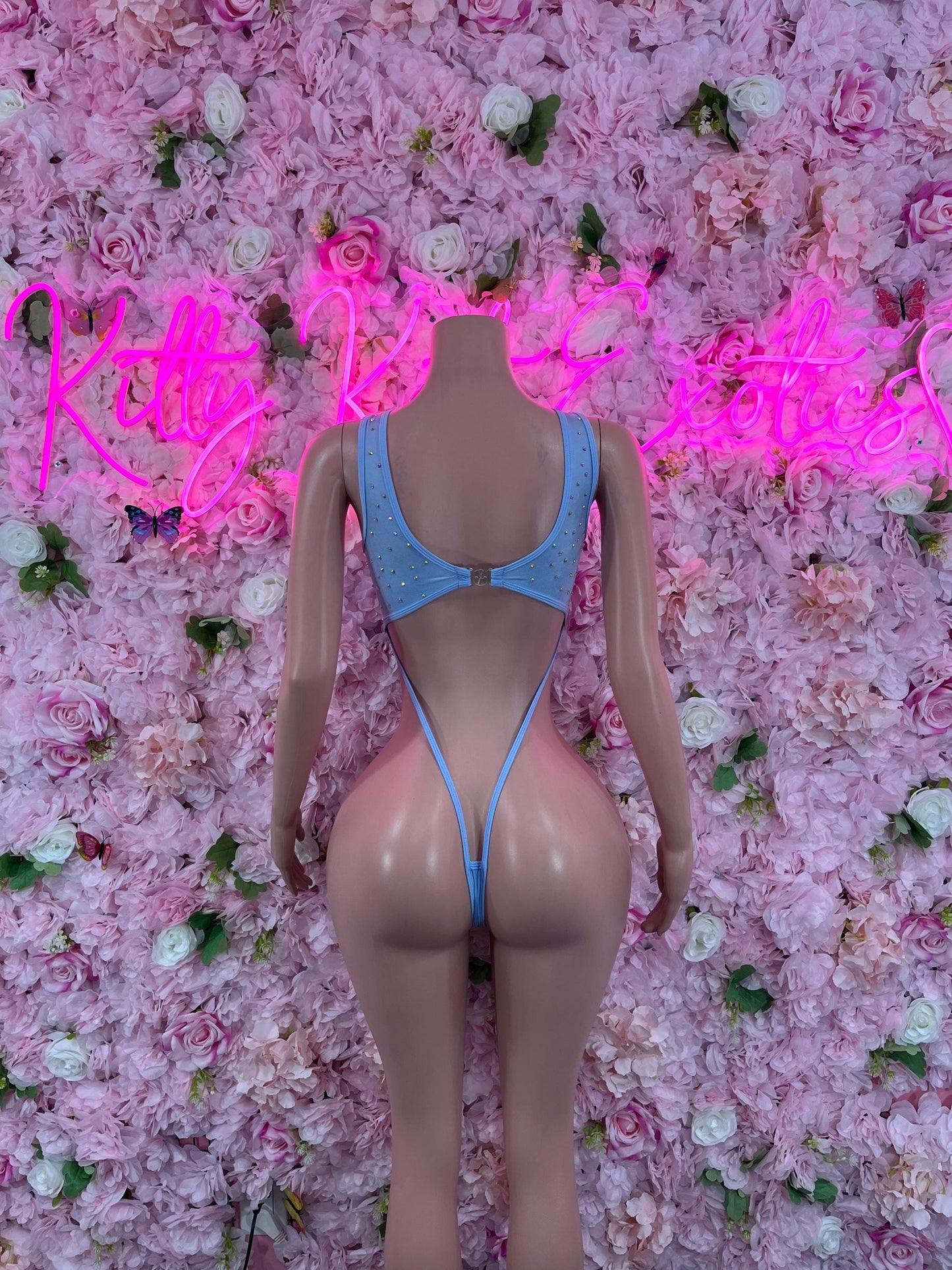 Exotic DancewearOne Piece Bodysuit Baby Blue Exotic Dancewear Performance Wear Stripper wear