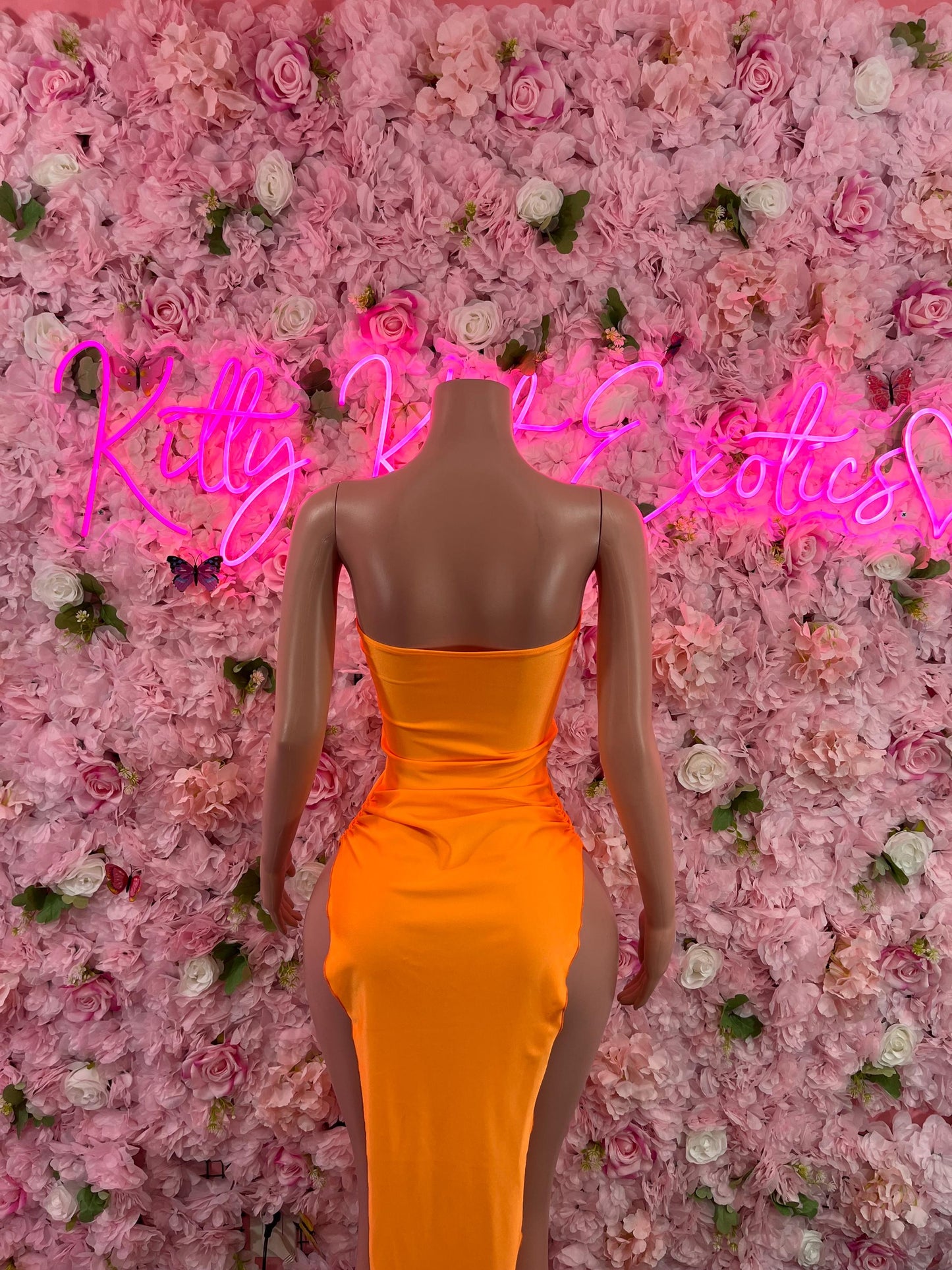 Gown Orange Casual Dress Dinner Dress Performer