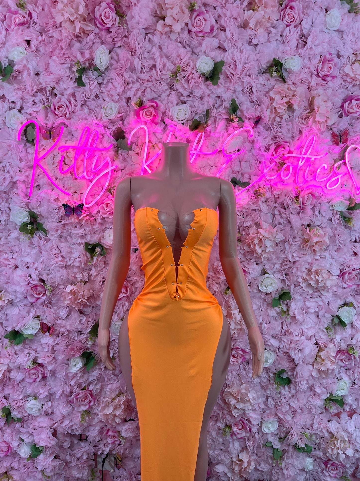 Gown Orange Casual Dress Dinner Dress Performer
