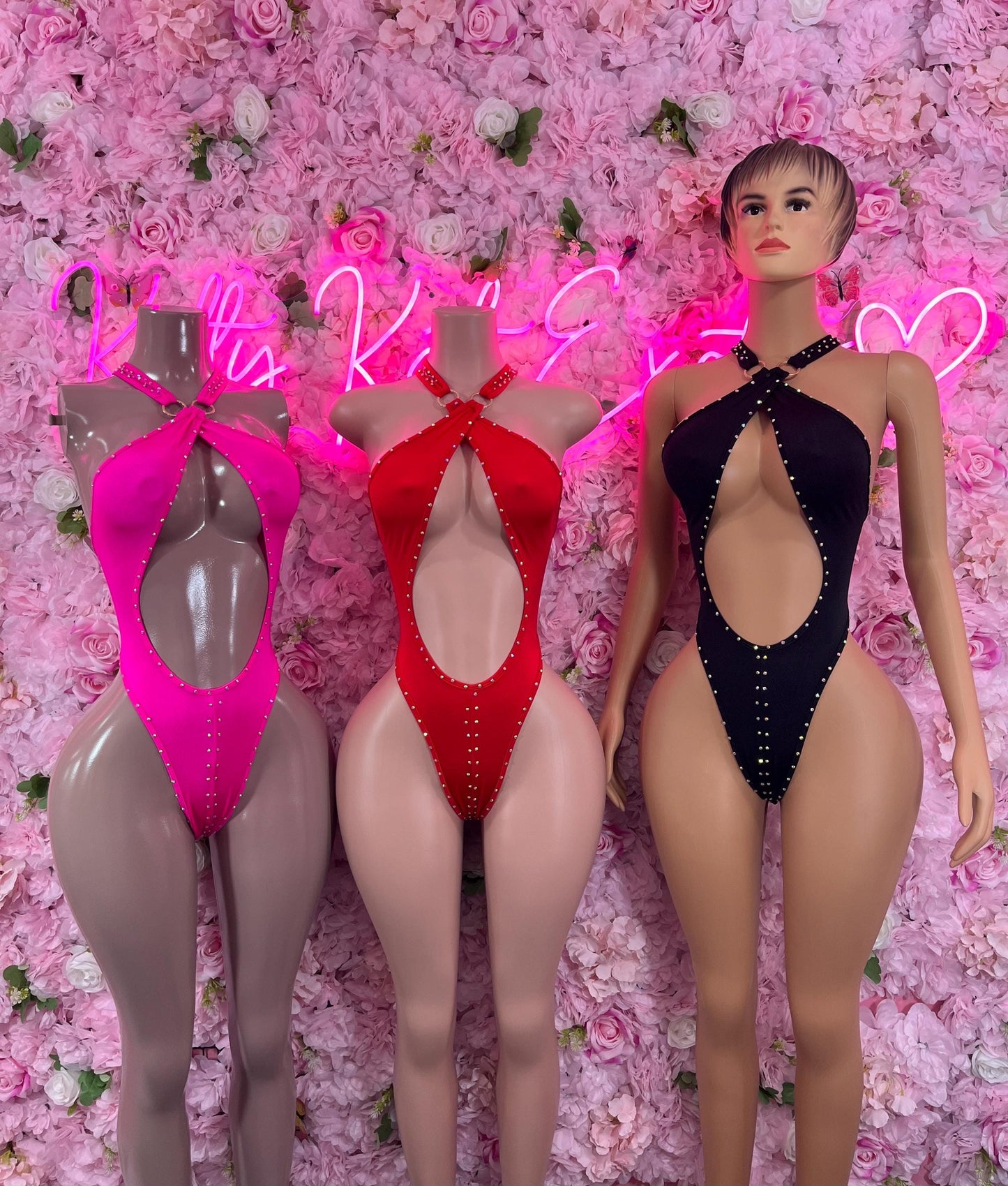 Exotic DancewearOne Piece Bodysuit Red Exotic Dancewear Performance Wear Stripper wear