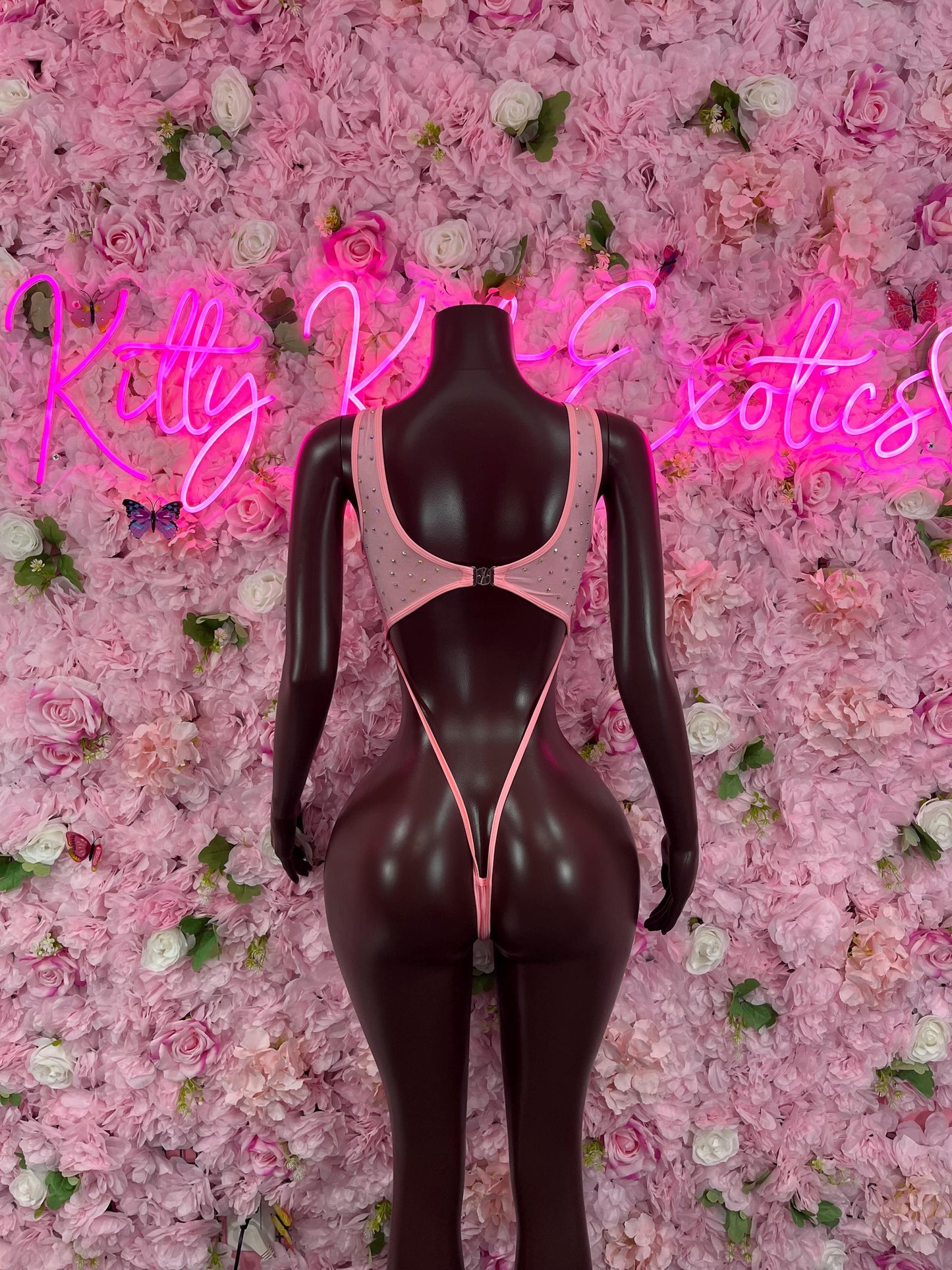 Exotic DancewearOne Piece Bodysuit Pink Exotic Dancewear Performance Wear Stripper wear
