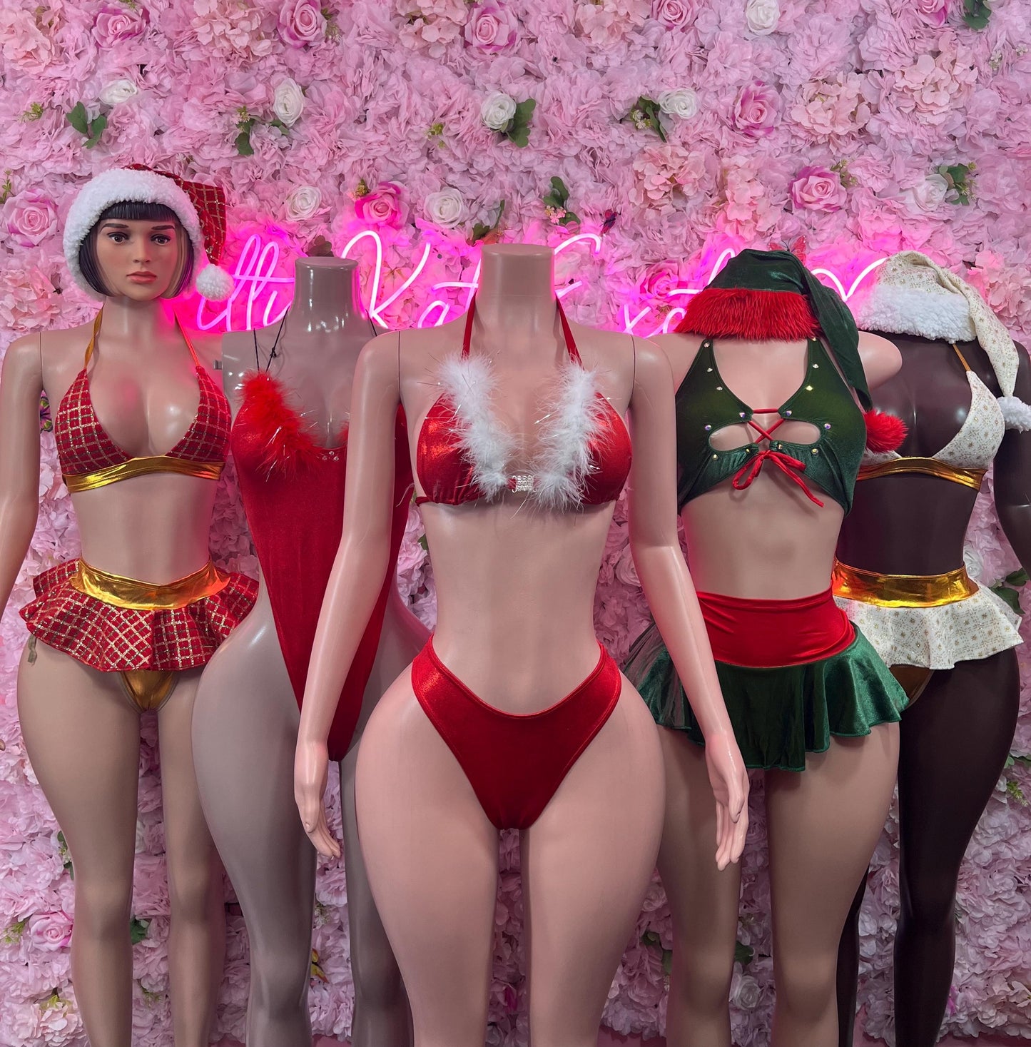 Sexy Santa Christmas Costume - One Piece Holiday Outfit - Festive Womens Christmas Lingerie Christmas
