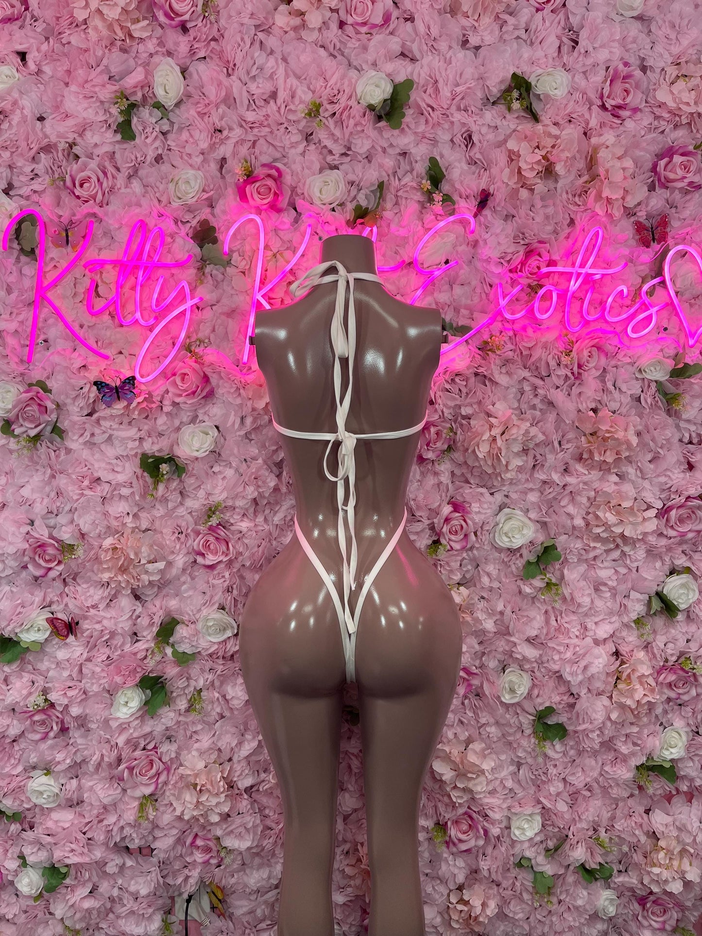 Bottle girl One Piece Slingshot White Metallic Bikini Bottle girl Bartender Outfit Festival wear