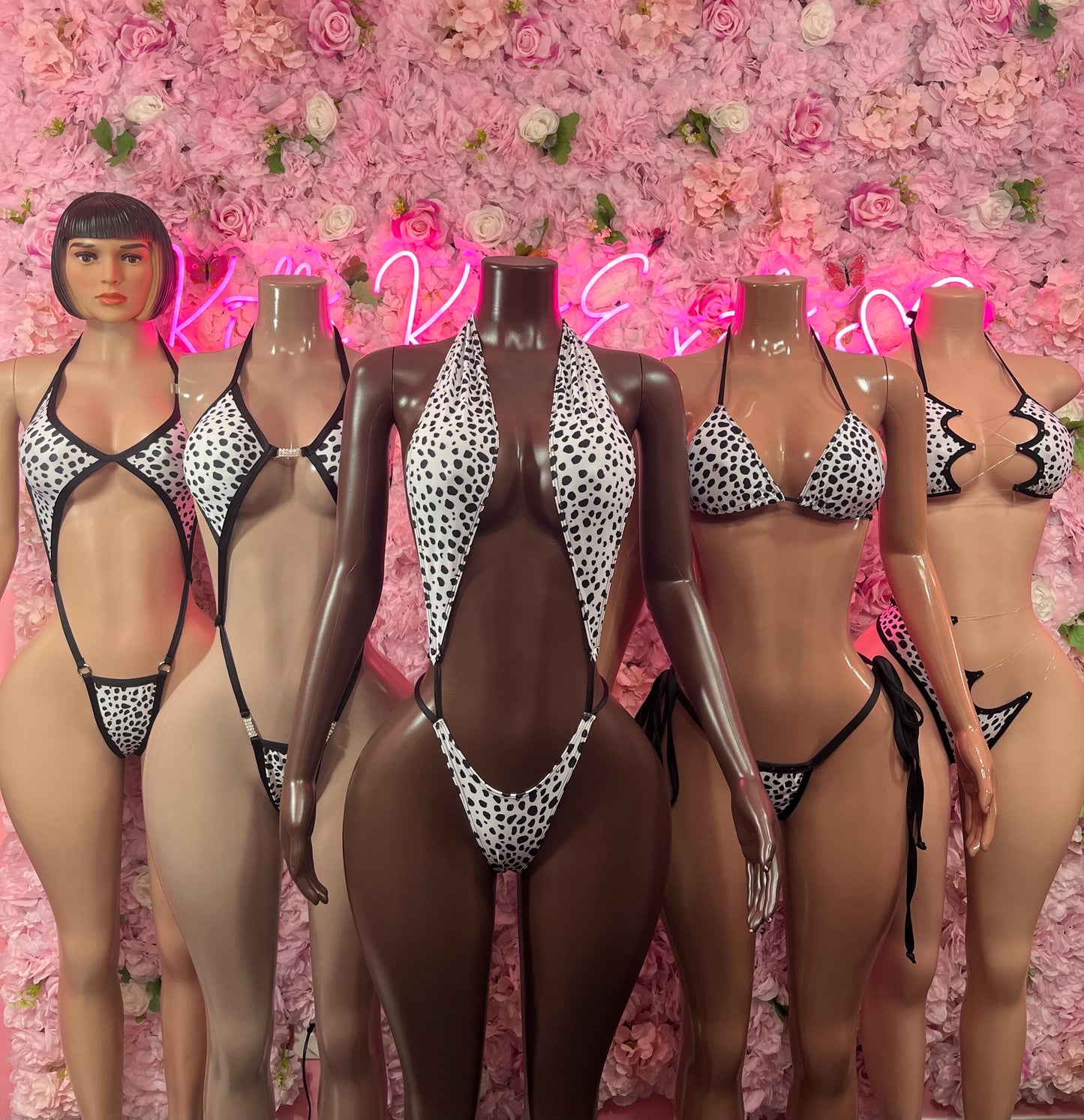One Piece Polka Dot Slingshot Bikini Bottlegirl Bartender Outfit Festivalwear