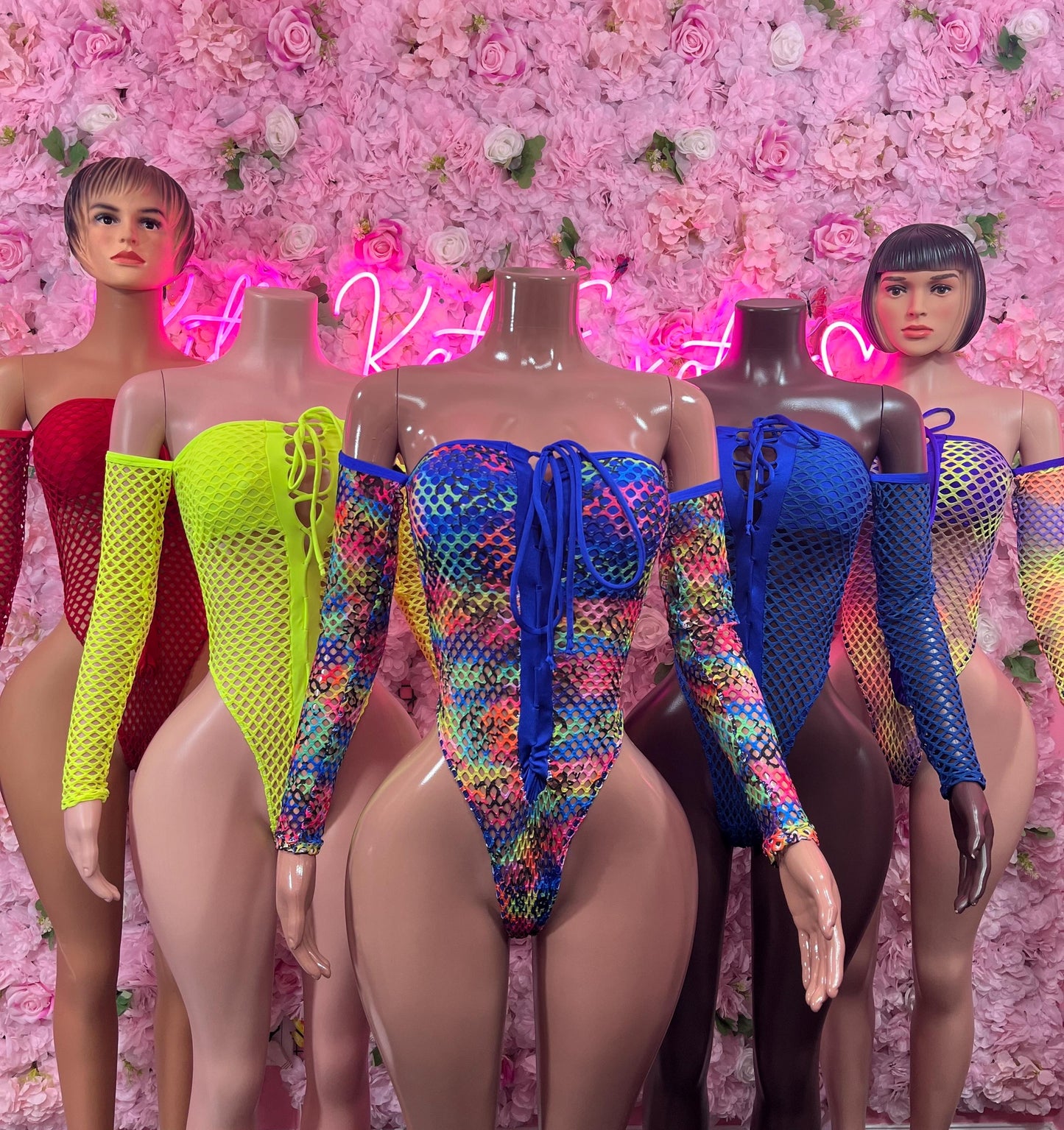 Ravewear One-Piece Blue Fishnet Bodysuit Dancewear Festival Wear Ravewear Festive
