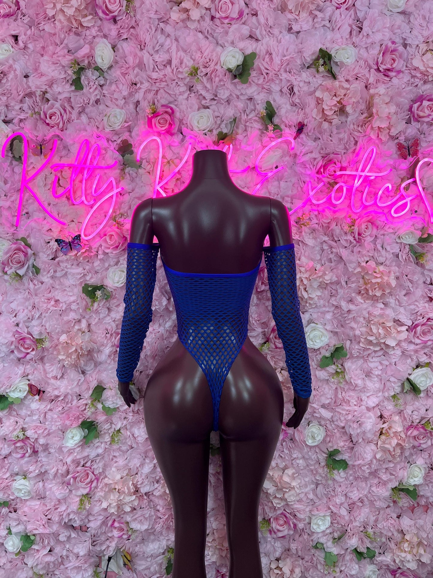 Ravewear One-Piece Blue Fishnet Bodysuit Dancewear Festival Wear Ravewear Festive