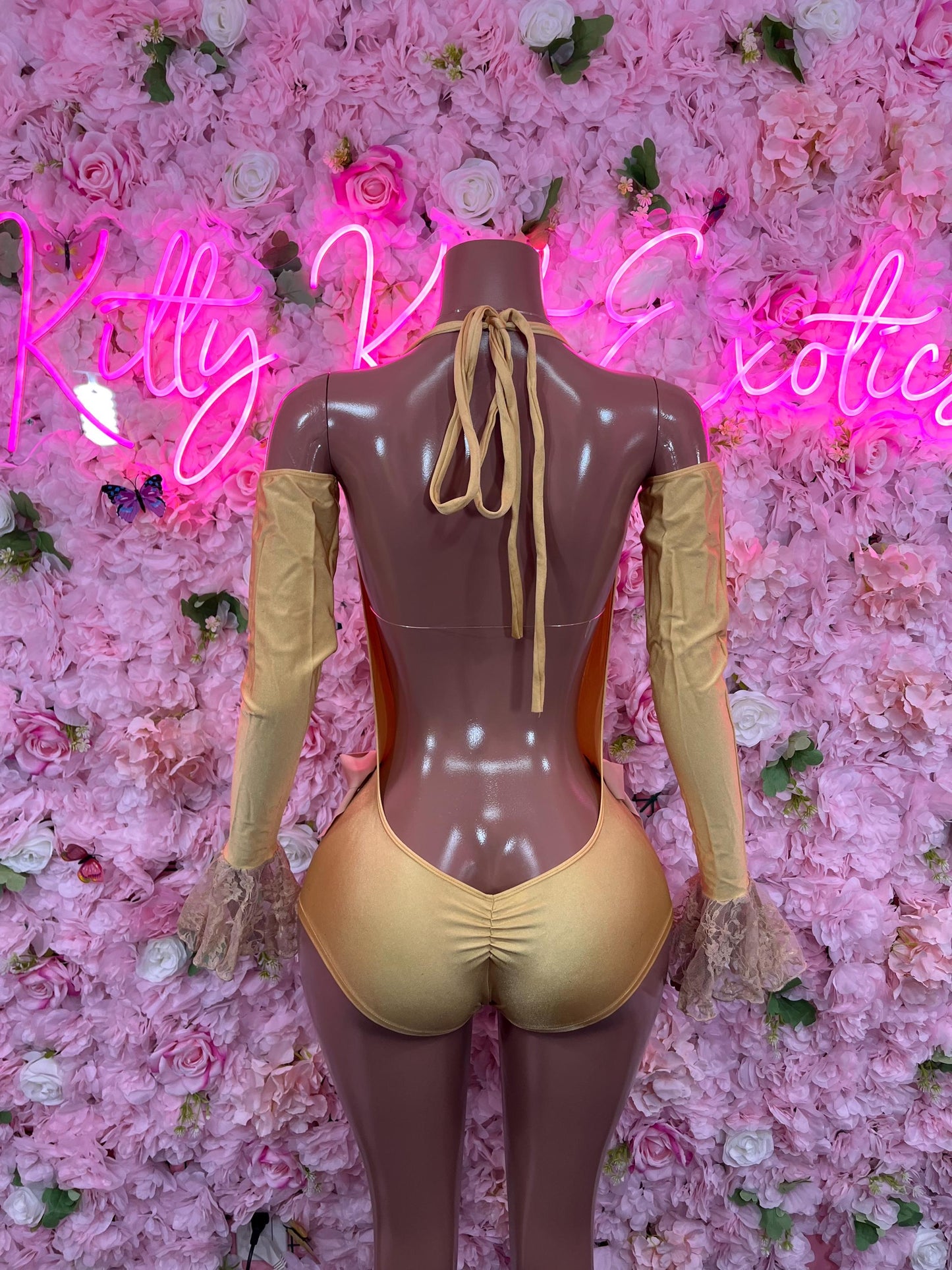 Bottlegirl Two Piece Lace Bodysuit Gold/White Festival wear Costume