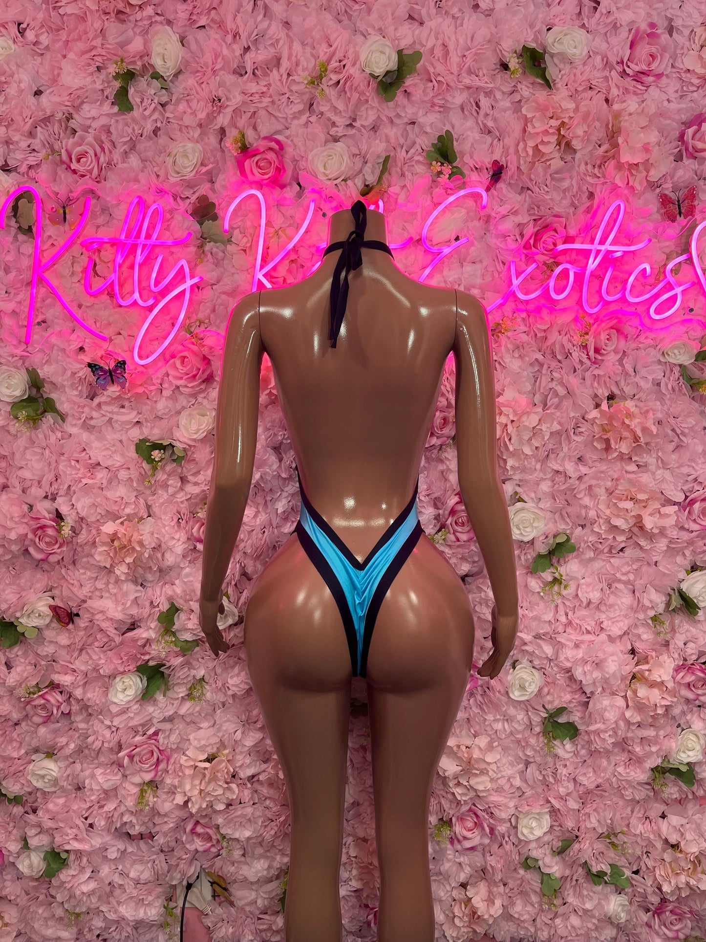 Bottlegirl One-Piece Aqua Blue Bodysuit Exotic Dancewear for Performers, Raves, or Night Out | Bottle girl Outfits