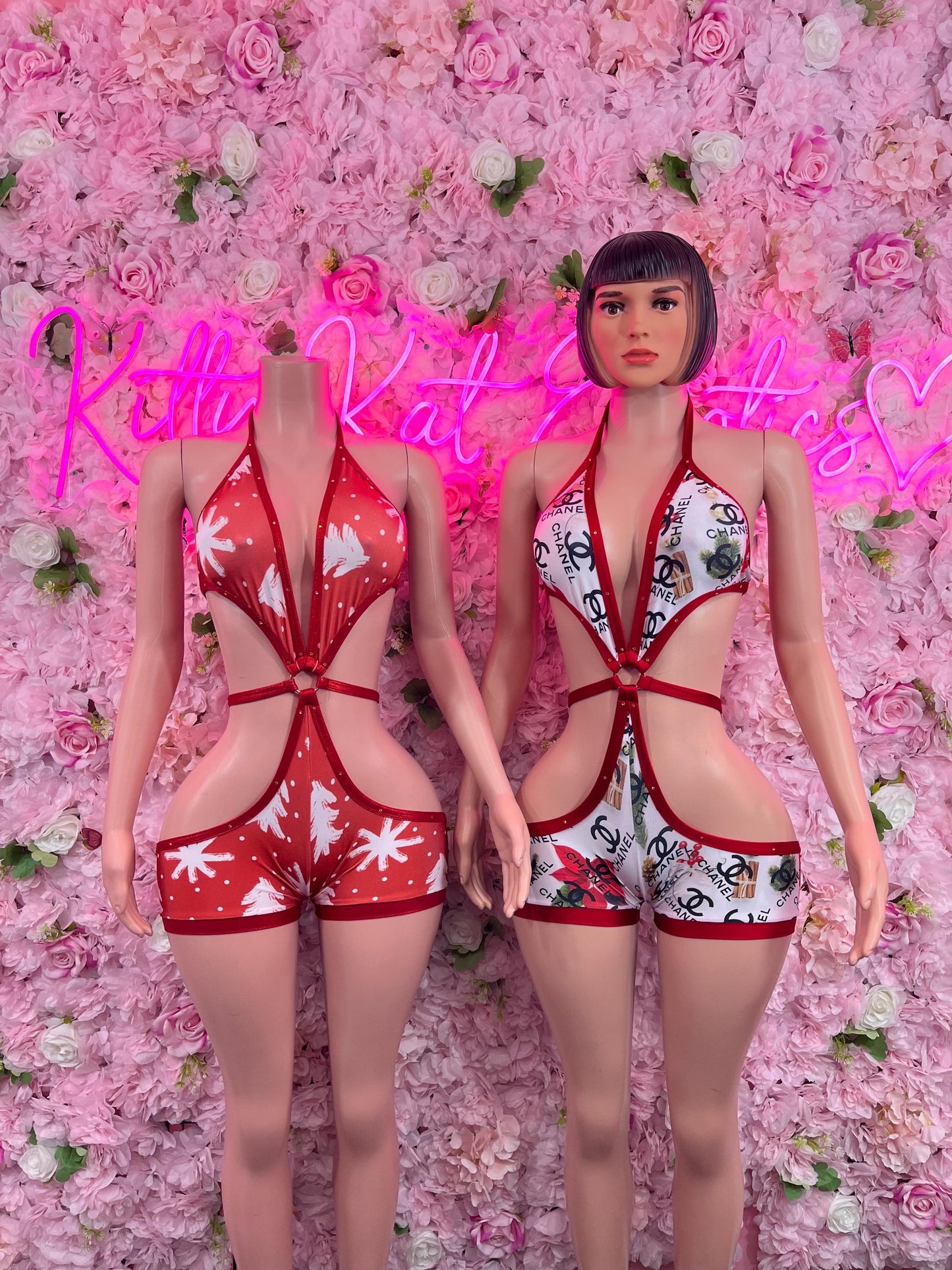 Naughty Christmas One Piece Bodysuit Costume Festive Outfit Christmas