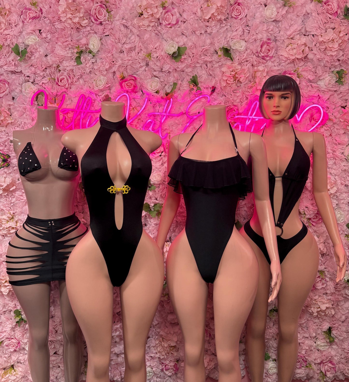 Exotic Dancewear Two - Piece Black Cutoff Exotic Dancewear for Performers, Raves, or Night Out | Sexy and Flattering Style