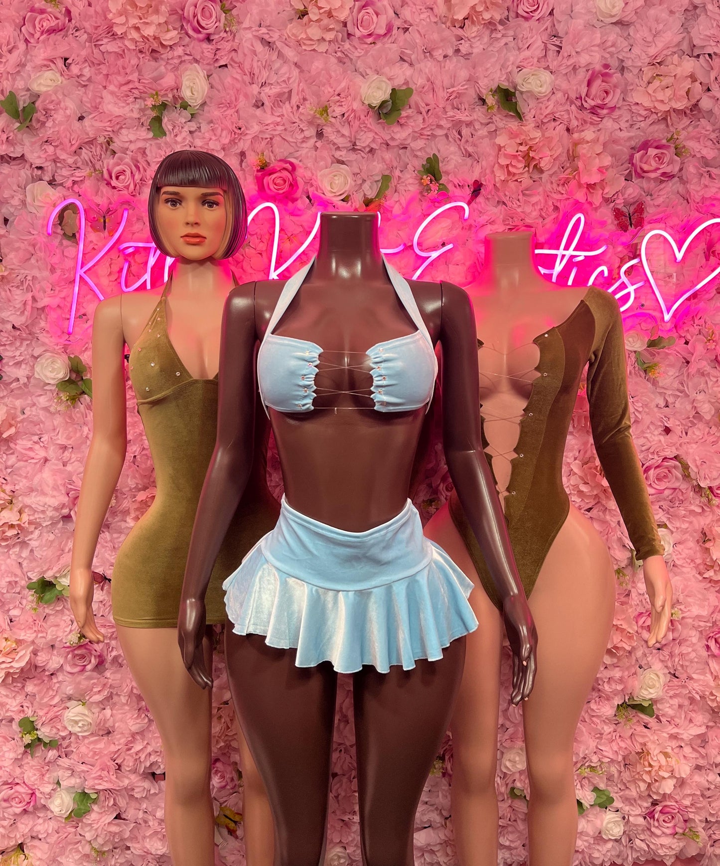 Festival Wear Two Piece Baby Blue Skirt Set Exotic Dancewear for Performers, Raves, or Night Out | Sexy and Flattering Style