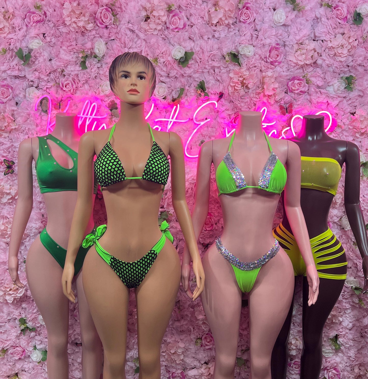 Festival Wear Two Piece Green Exotic Dancewear for Performers, Raves, or Night Out | Sexy and Flattering Style