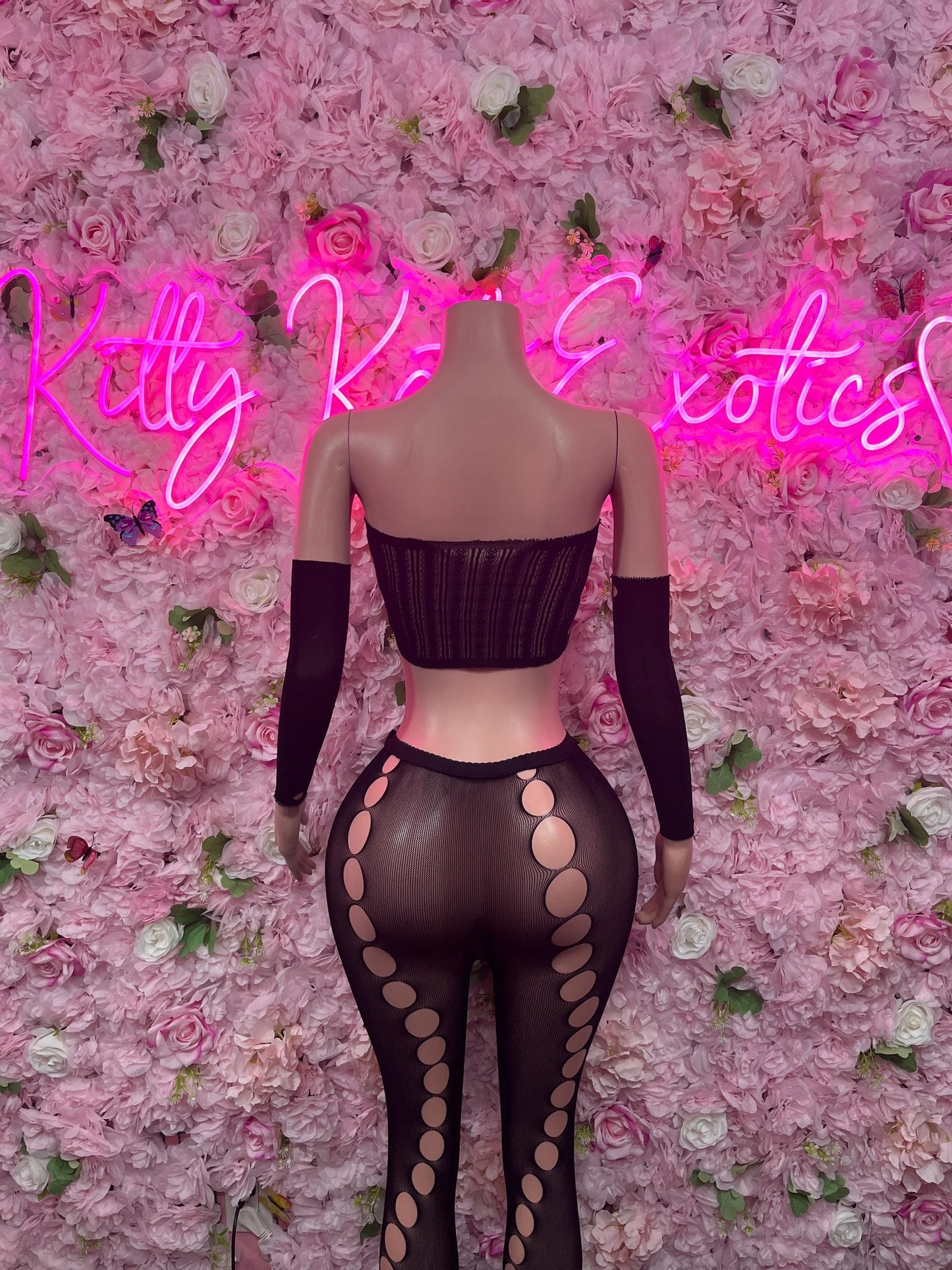 Exotic Dancewear Two Piece Fishnet Black Dancewear Exotic Wear Festival Wear