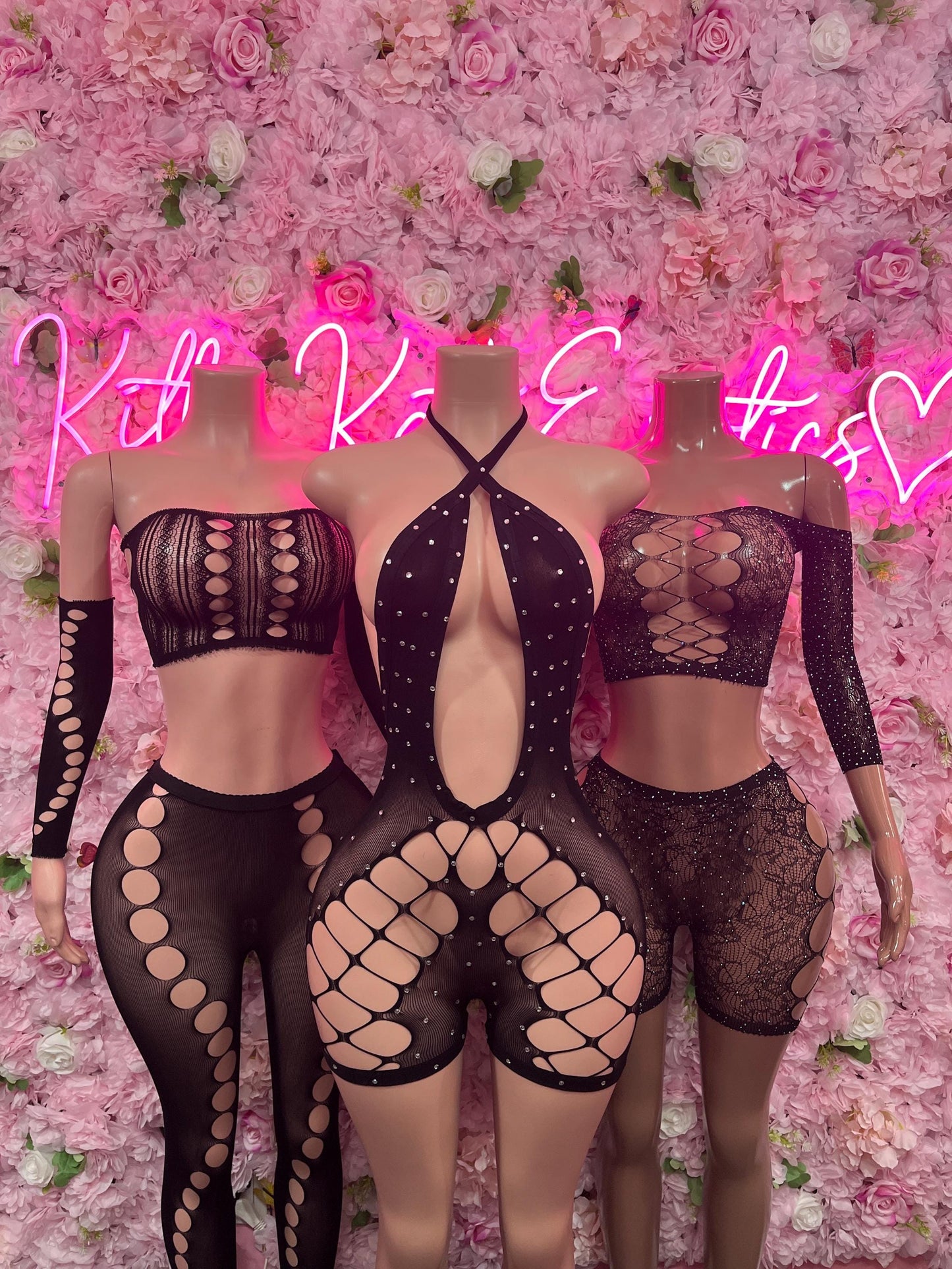 Exotic Dancewear Two Piece Fishnet Black Dancewear Exotic Wear Festival Wear