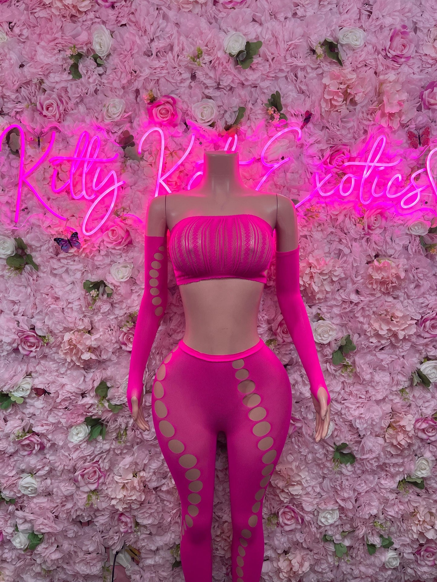 Exotic Dancewear Festival One Piece Fishnet Pink Dancewear Exotic Wear Festival Wear