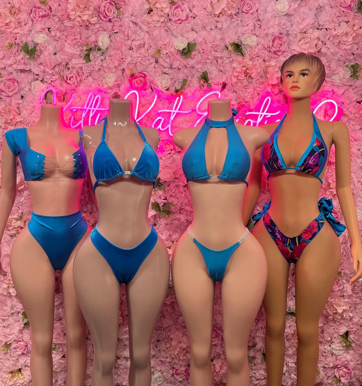 Festival Wear Two Piece Blue Velvet Bikini Exotic Dancewear for Performers, Raves, or Night Out | Sexy and Flattering Style