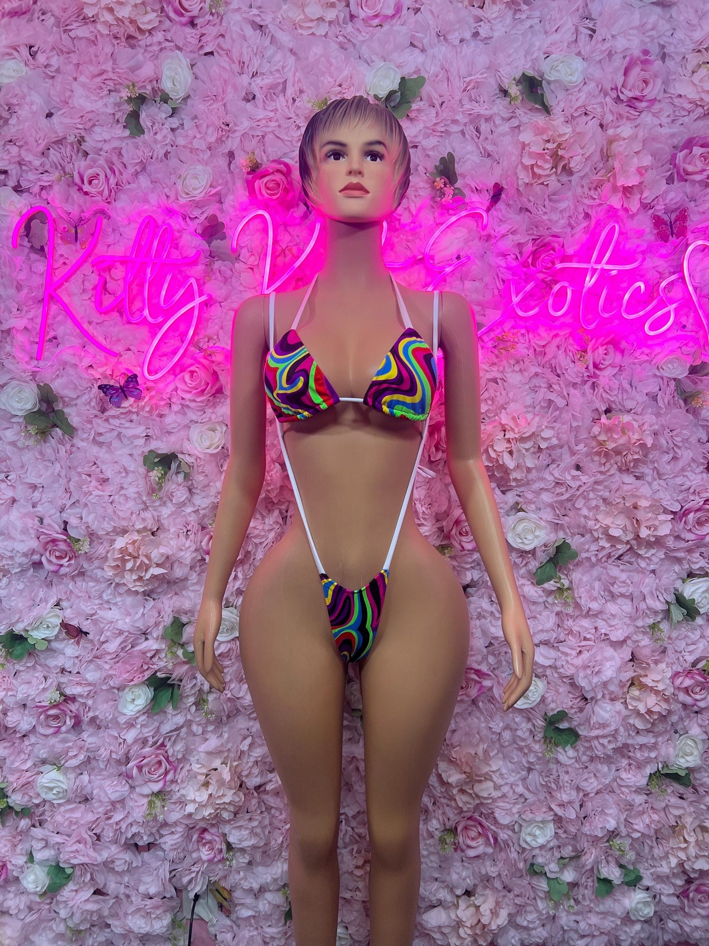 Festival Wear Multicolor Slingshot Exotic Dancewear for Performers, Raves, or Night Out | Sexy and Flattering Style