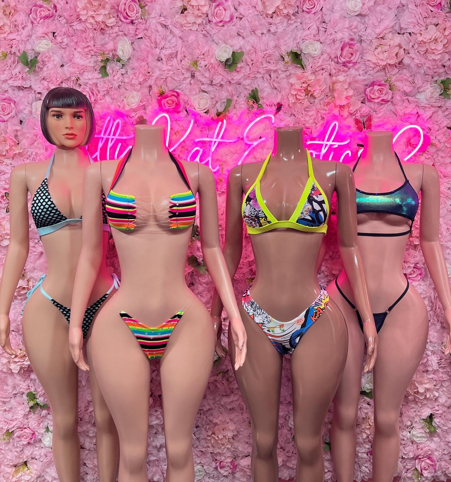 Festival Wear Two Piece Multicolor Bikini Exotic Dancewear for Performers, Raves, or Night Out | Sexy and Flattering Style