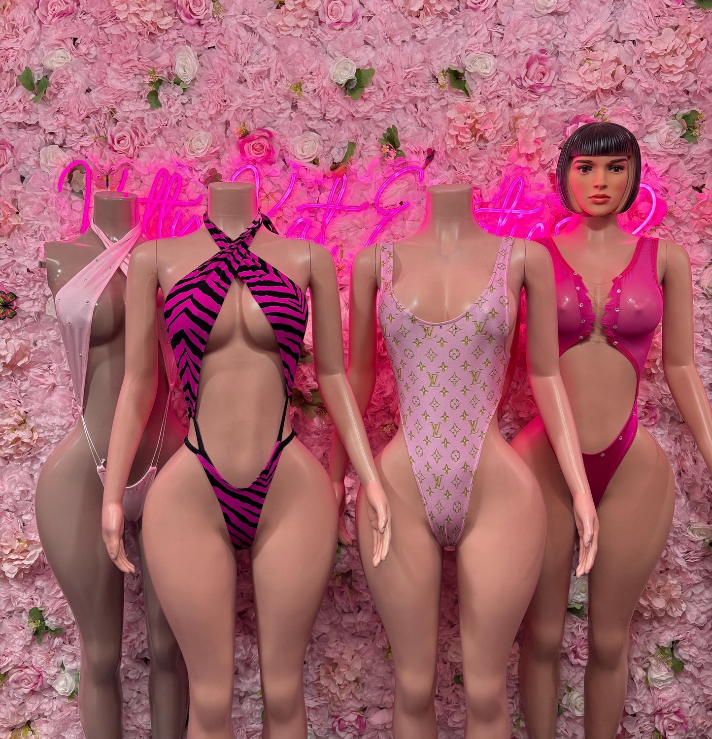 Festival Outfit Pink Slingshot - Exotic Dancewear Elegant and Sexy Evening Dress for Performers, Events, or Special Occasions