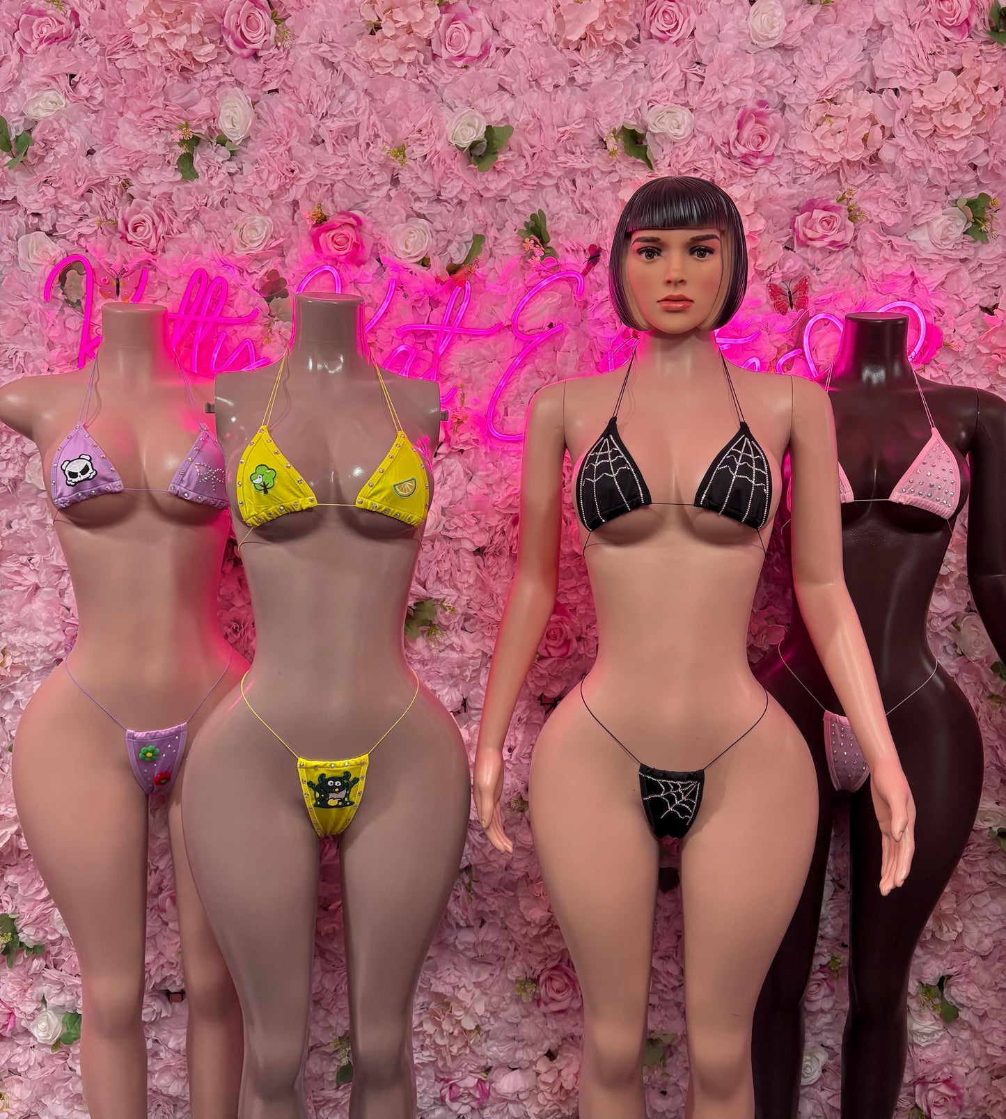 Valentines Day Two-Piece Pink Custom Bikini Cute Swimsuit Set for Beach, Pool, or Vacation | Exotic Dancewear Festival wear