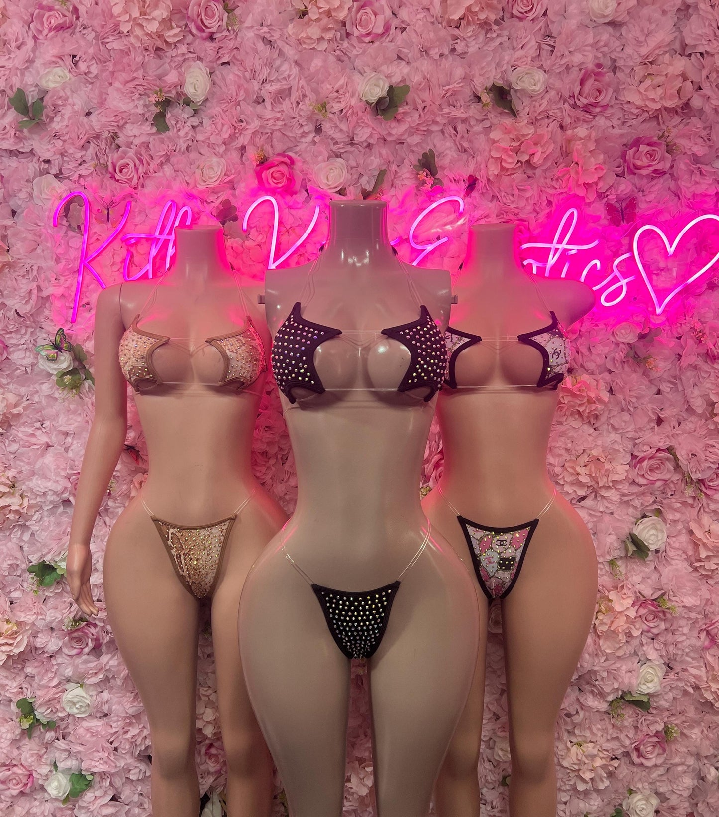 Exotic Dancewear Two-Piece Black Rhinestone Bikini Exotic Dancewear Costume Sparkly Stripper Outfit, Go-Go Dancer Set, Festival