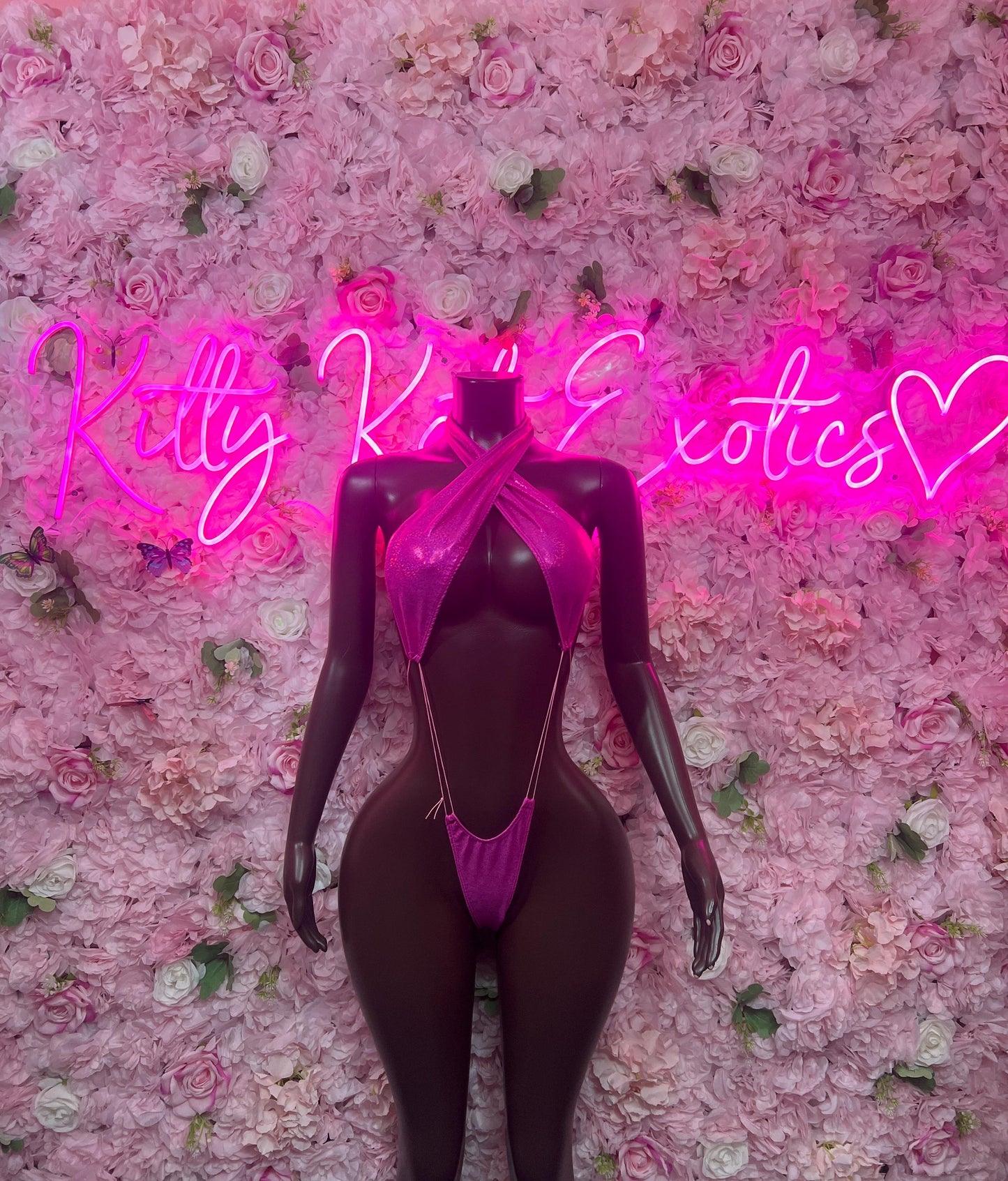 Rave Outfit One Piece Pink Slingshot - Exotic Dancewear Elegant and Sexy for Performers, Events, or Special Occasions