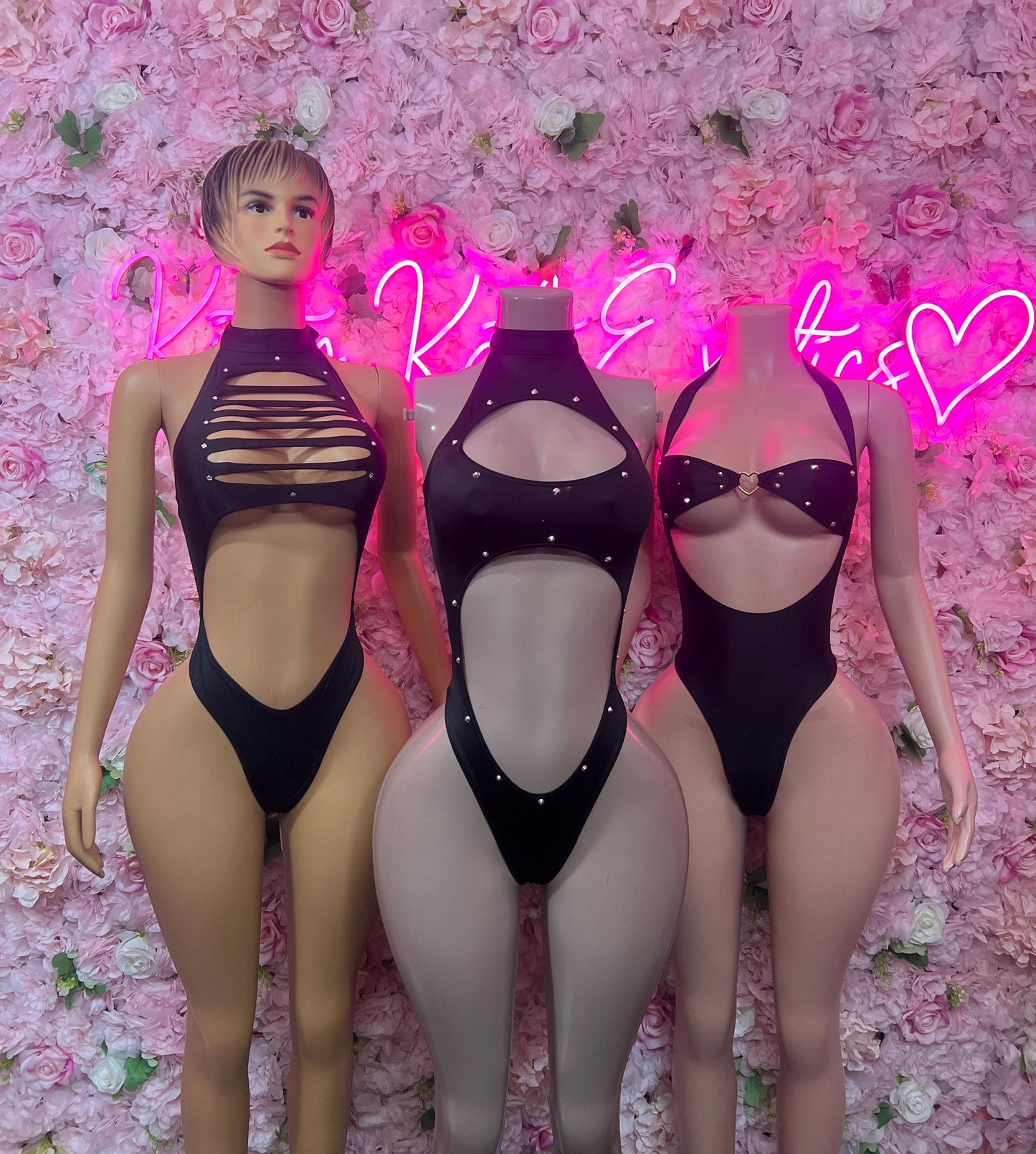 Bottlegirl One Piece Black Bodysuit - Exotic Dancewear Elegant and Sexy for Performers, Events, or Special Occasions