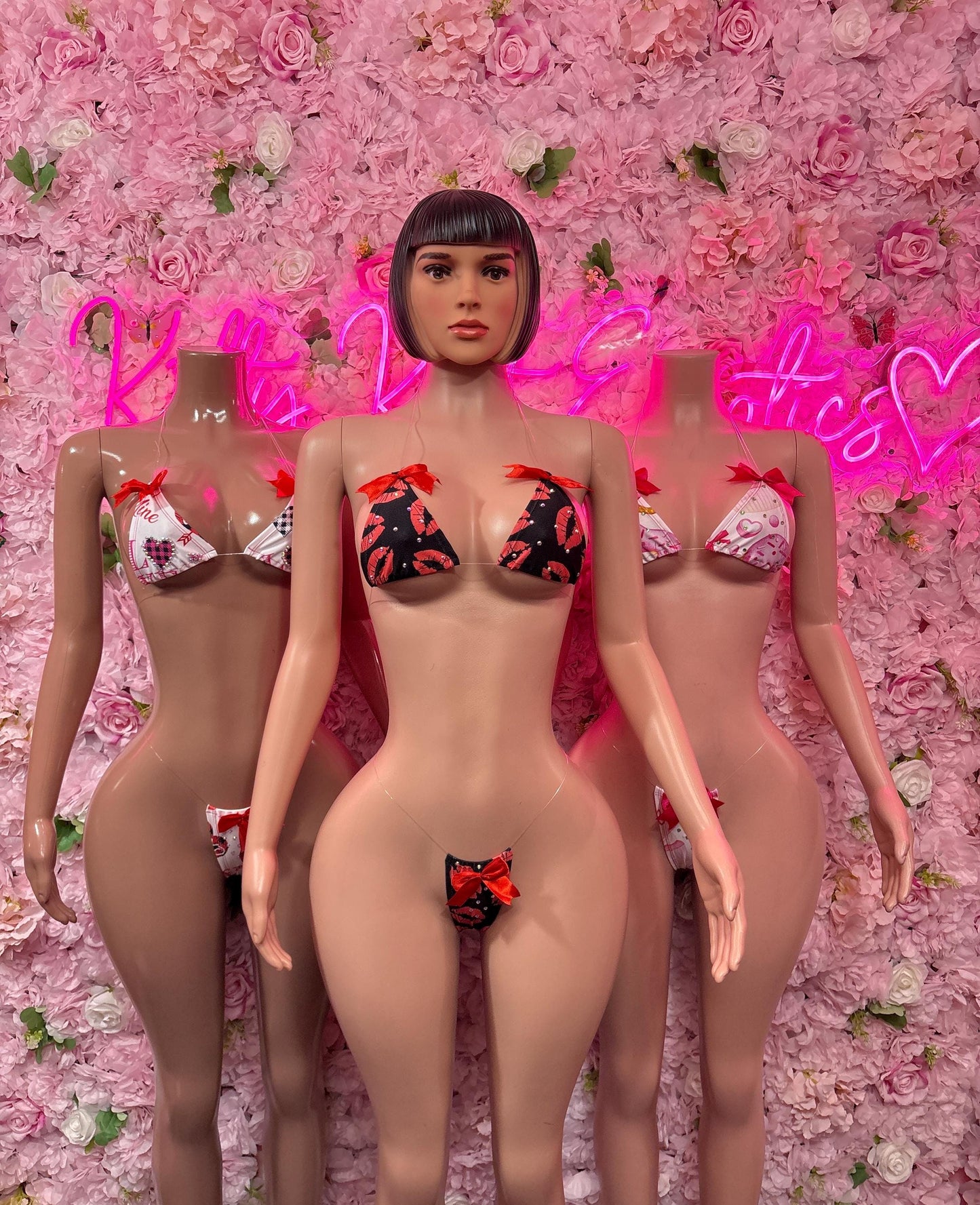 Gift For Her Valentines Day Two-Piece Bikini - Sexy Hearts Romantic Outfit for Date Night - Cute Gift for Her