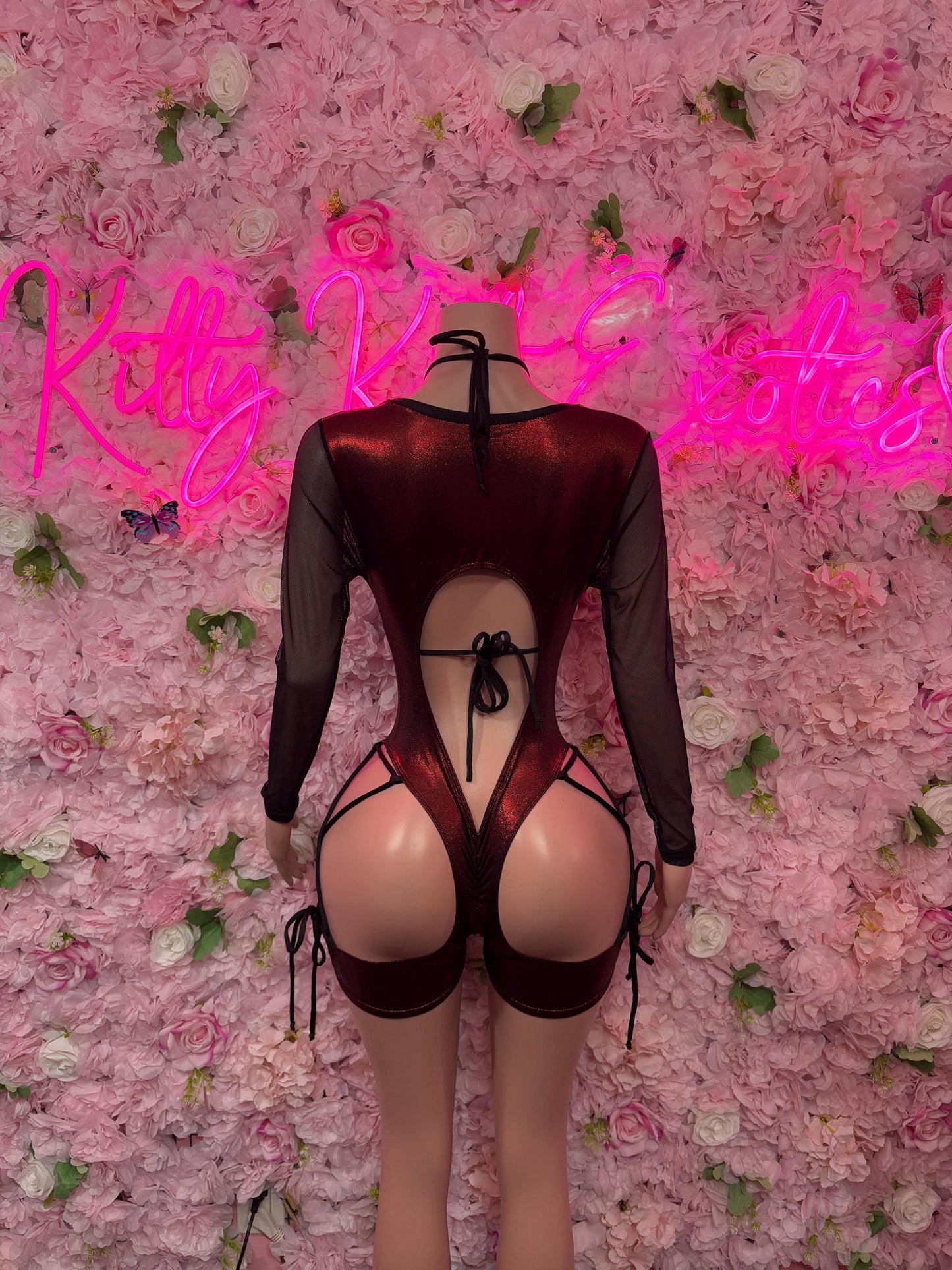 Bottlegirl Bartender Bodysuit One Piece Burgundy Outfit Startender