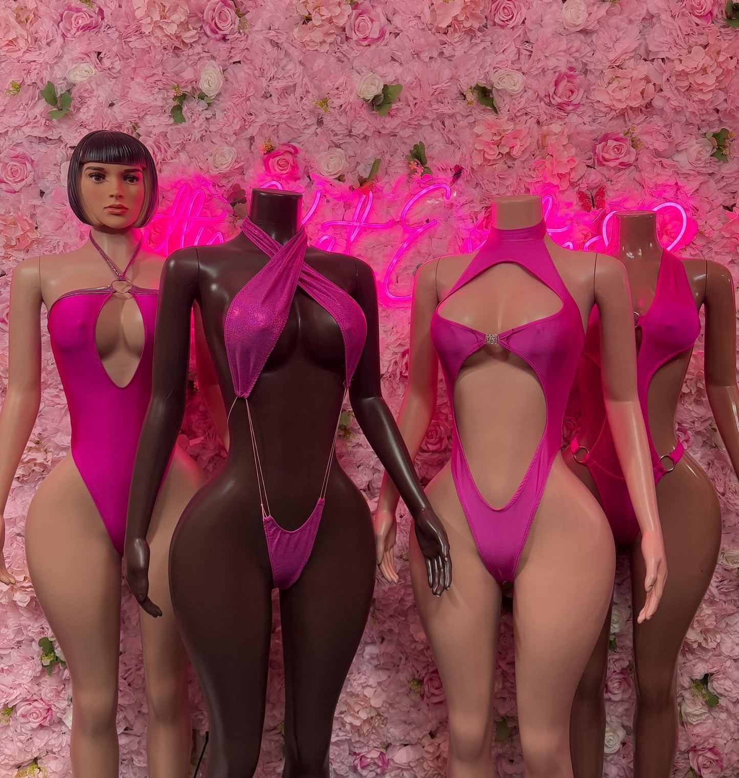Rave Outfit One Piece Pink Slingshot - Exotic Dancewear Elegant and Sexy for Performers, Events, or Special Occasions
