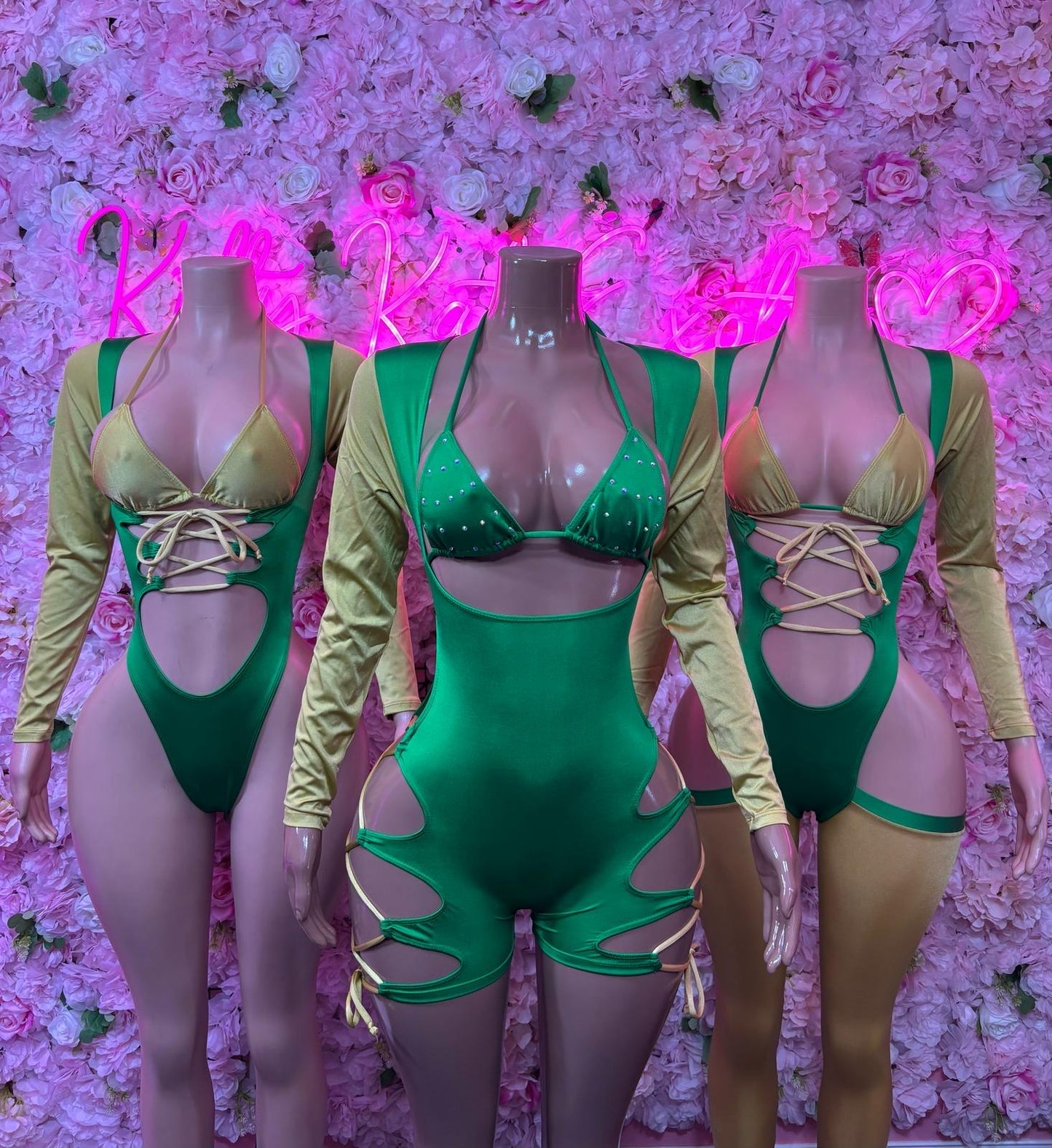 St Patricks Day Green Bottlegirl One Piece, Bodysuit - Exotic Dancewear, Bartender Sexy for Performers, Events, or Special Occasions
