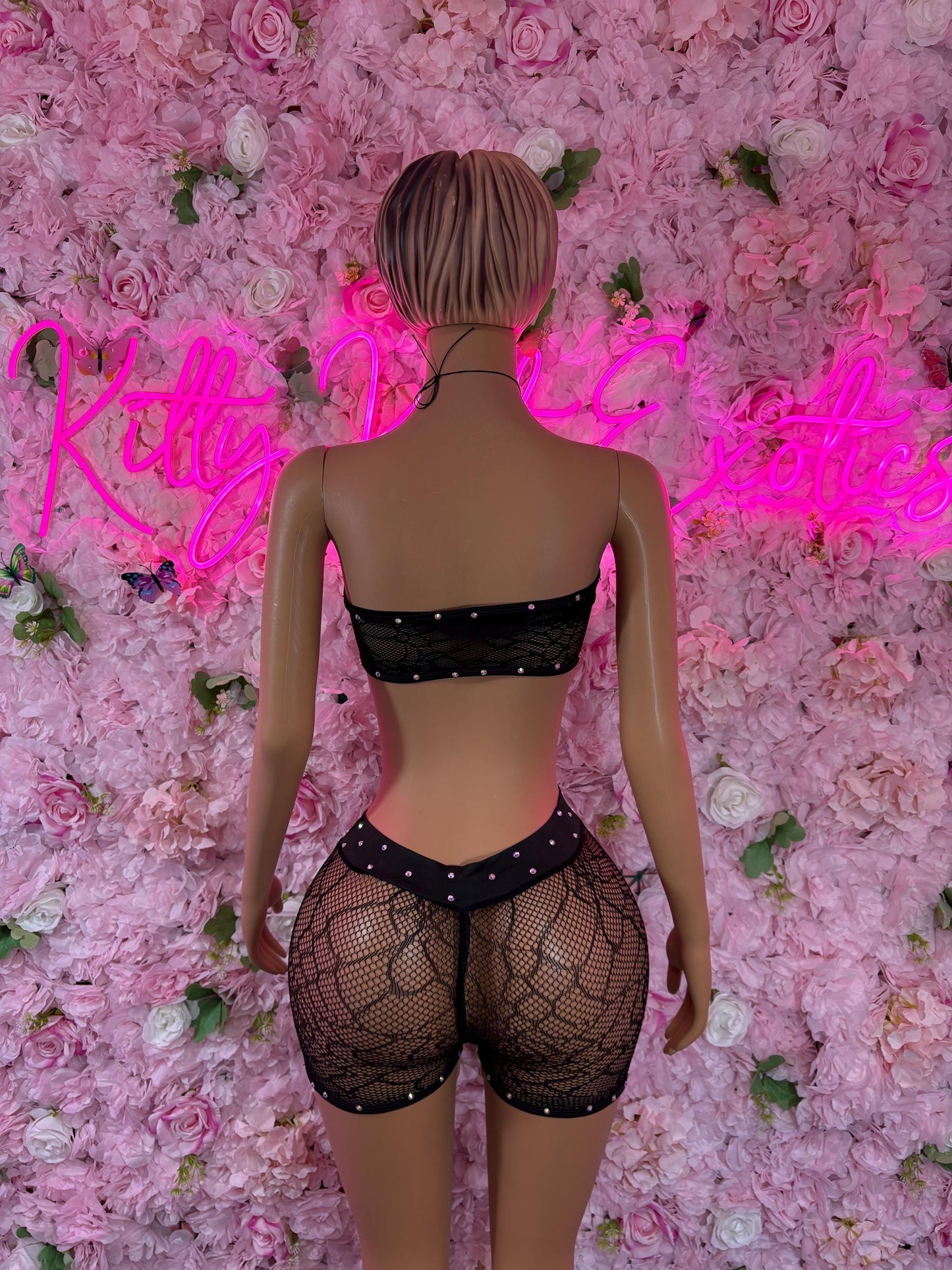 Exotic Dancewear - One Piece Fishnet Black - Ravewear, Festival Outfit, EDM Dancewear