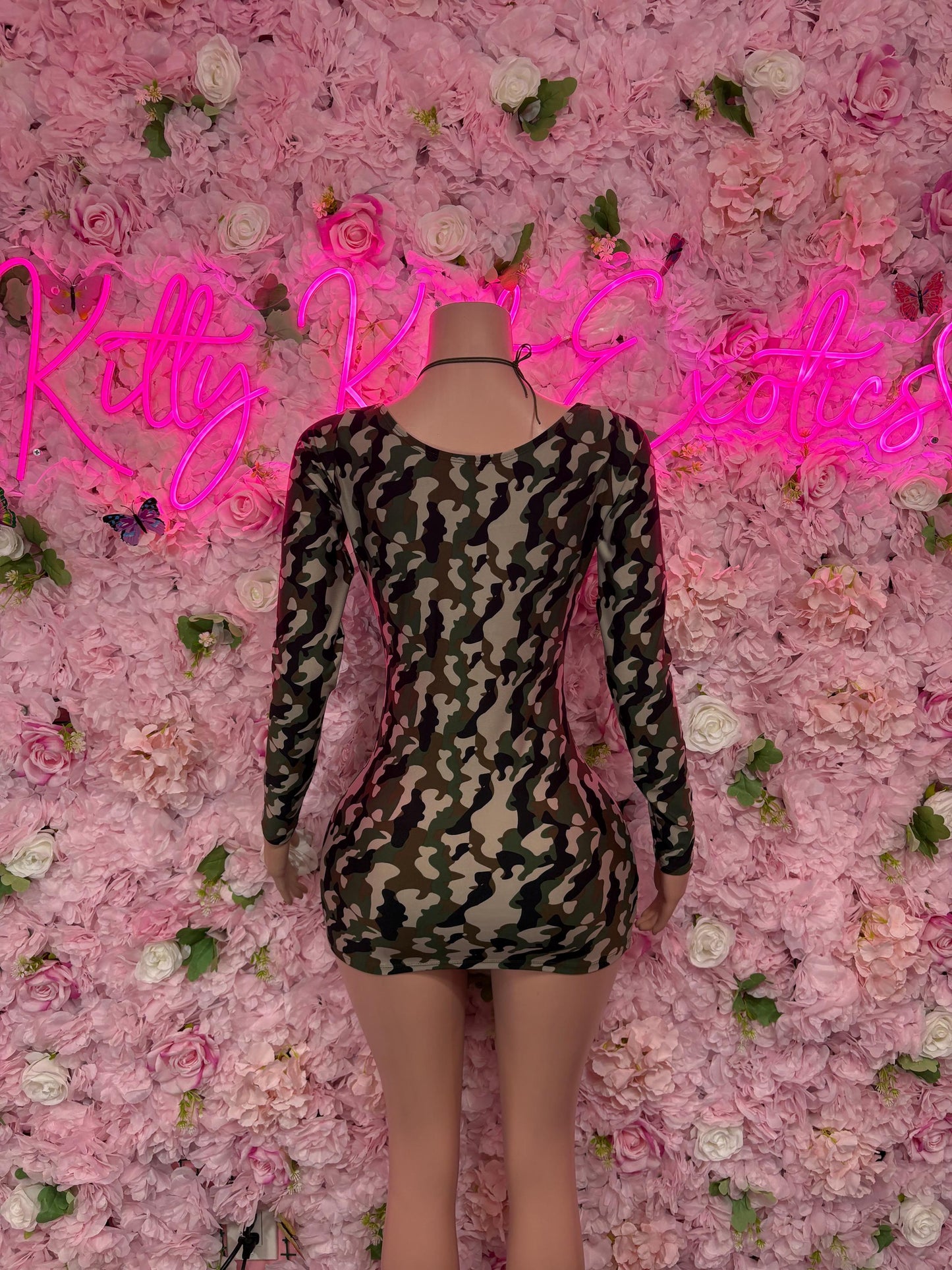 Ravewear Camo Exotic Dancewear Dress - Sexy Dance Costume, Sultry Clubwear Gown, Bold Performance Outfit, Party Dress