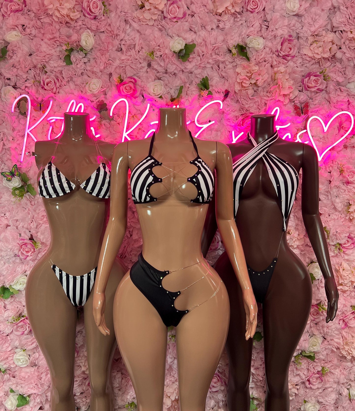 Bottlegirl Referee Costume Set - Two-Piece Sports Bikini for Halloween, Game Day, Clubwear, Sports Bar, Roleplay & Festivals