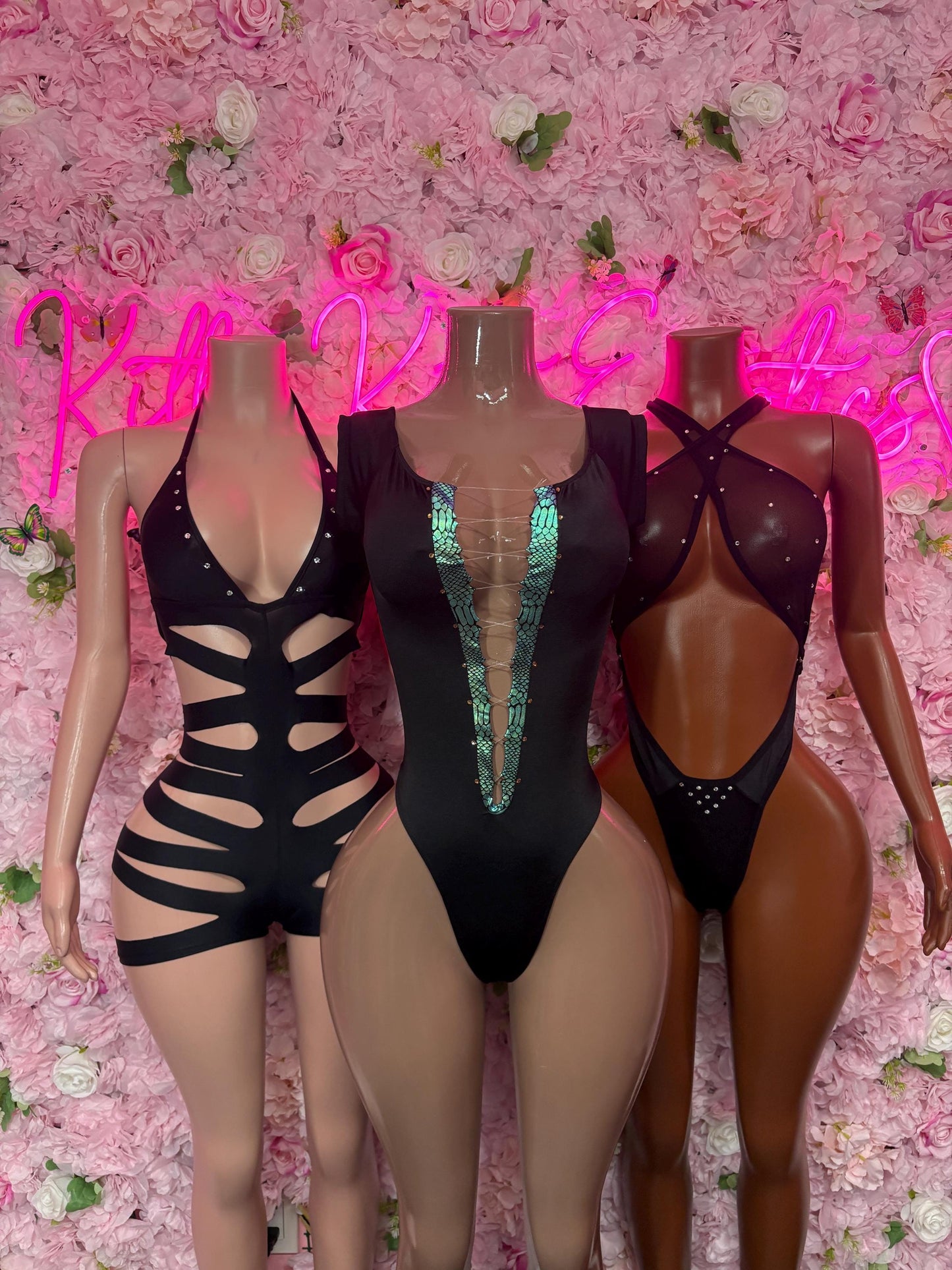 Rave Bodysuit One-Piece Black Lace Bodysuit Exotic Dancewear, Ravewear for Performers, Raves | Bottle girl Outfits