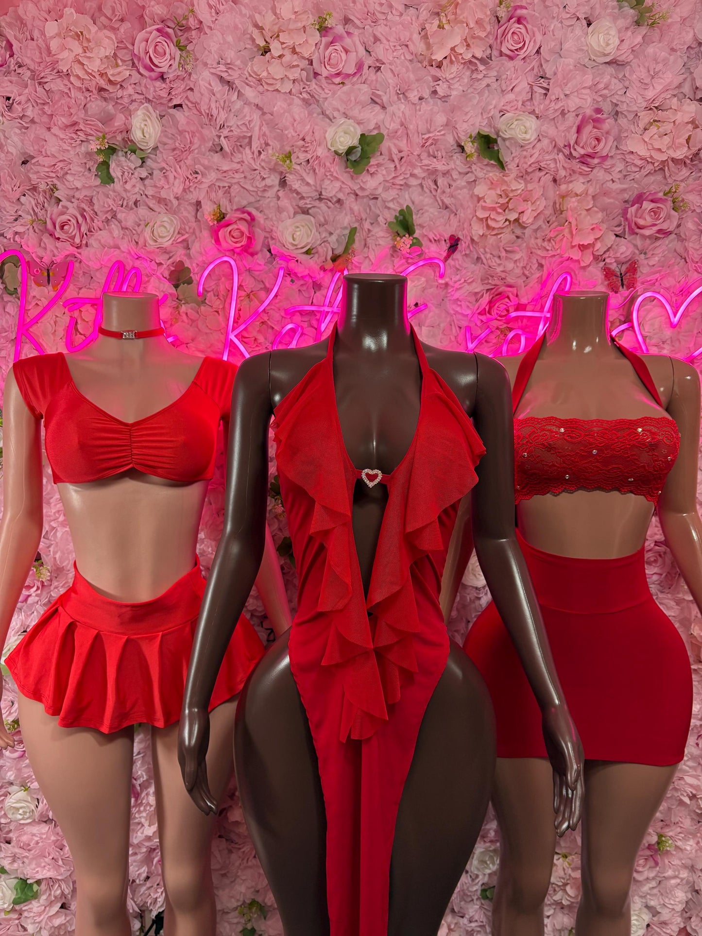 Exotic Dancewear - Red Gown - Ravewear - Sexy Festival Outfit, Clubwear, Performance Costume, EDM Party Wear