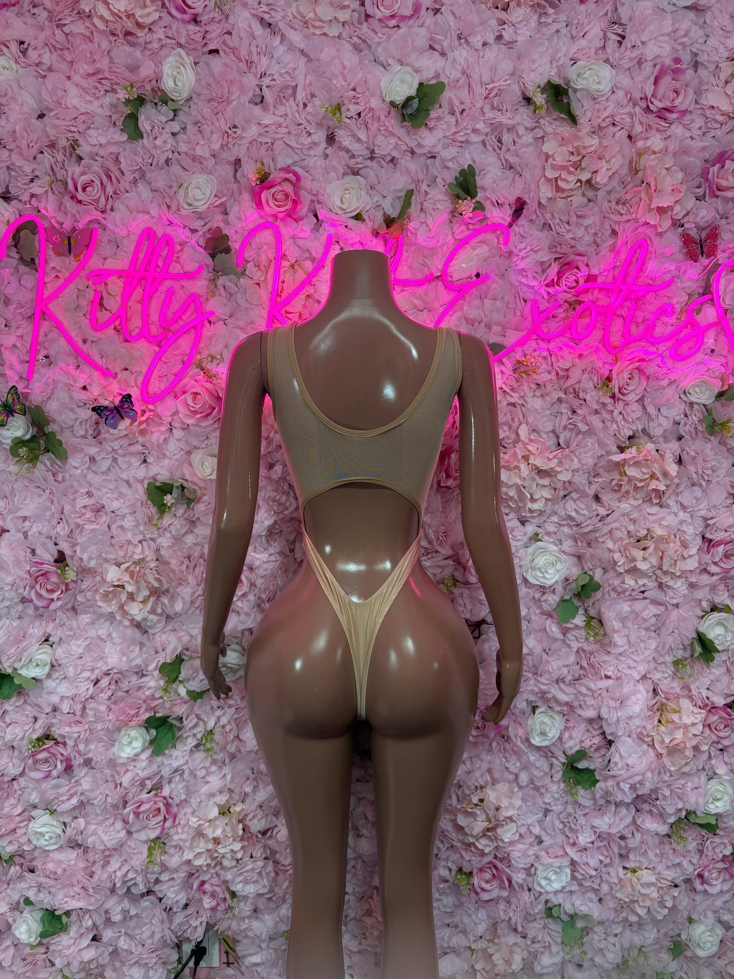 Exotic Dancewear One Piece Nude Bodysuit - Rave Oufit, Bartender Sexy for Performers, Events