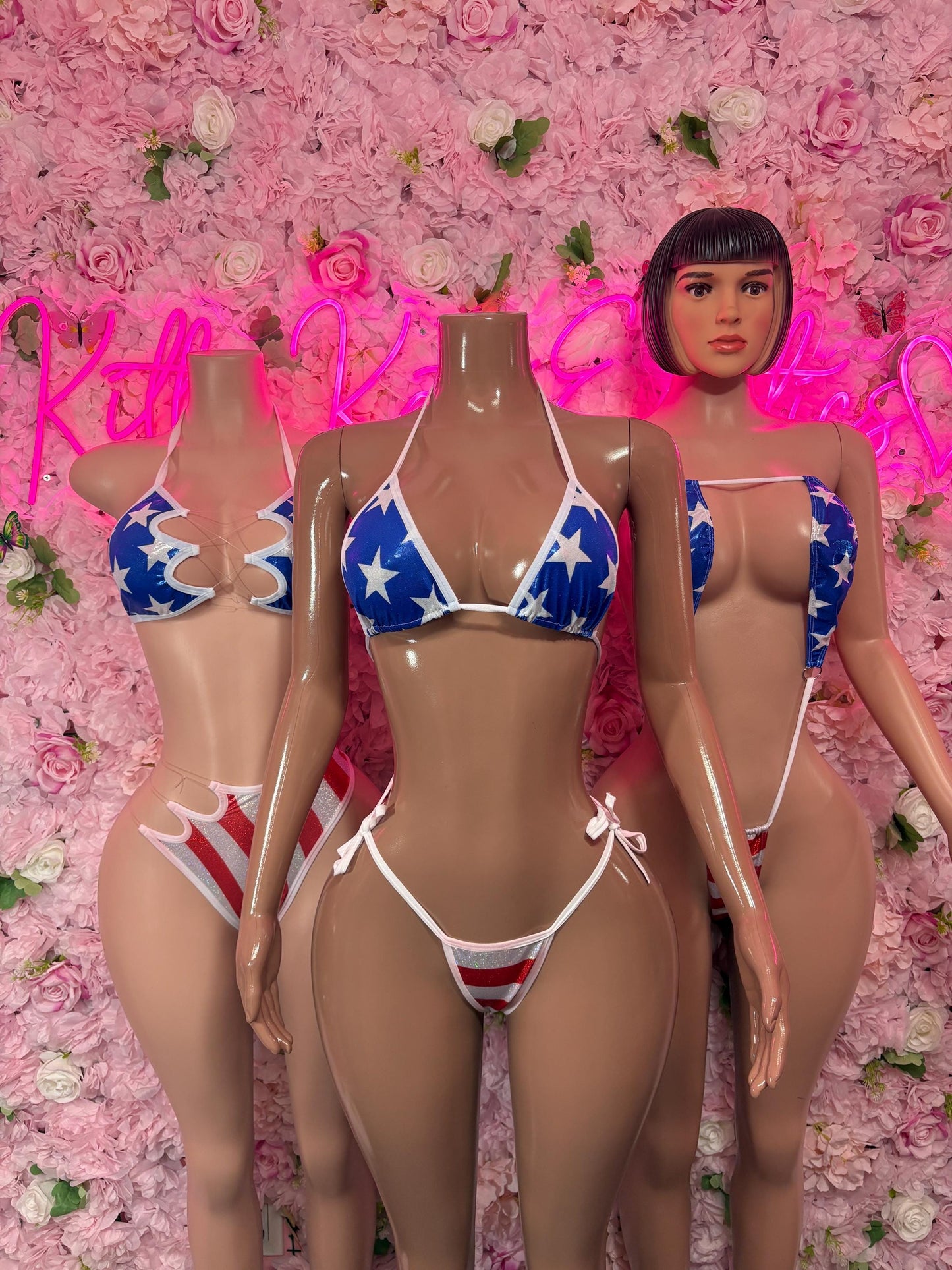 USA Flag Two - Piece Bikini Patriotic Swimsuit for Beach, Pool Parties, or Summer Fun | Stylish and Comfortable Swimwear