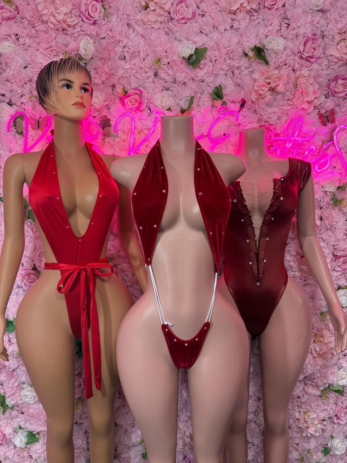 Bartender - One Piece Bodysuit Red - Sexy Performance Costume, Exotic Dancewear, Bold Dance Outfit, Womens Party Outfit