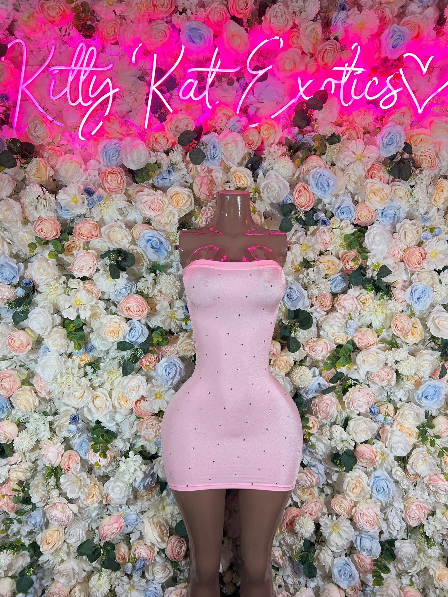 Pink Rhinestone Dress Sexy Festival Outfit, Ravewear, Club Dress, Exotic Dancewear, EDM Party Look, Summer Womens Clothing