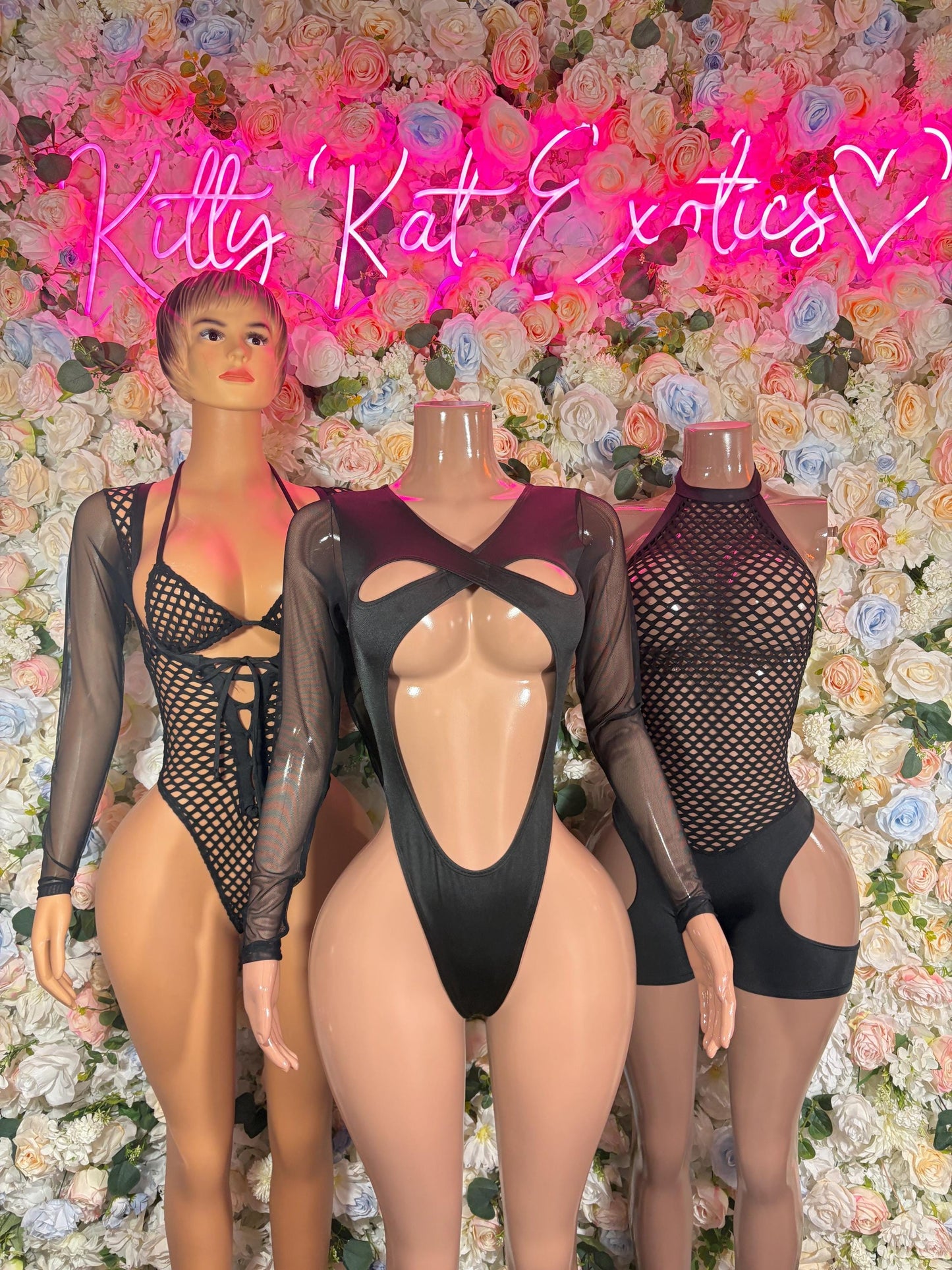 Bottlegirl - One Piece Fishnet Black Bodusuit Rave Outfit - Festival Outfit, EDM Dancewear