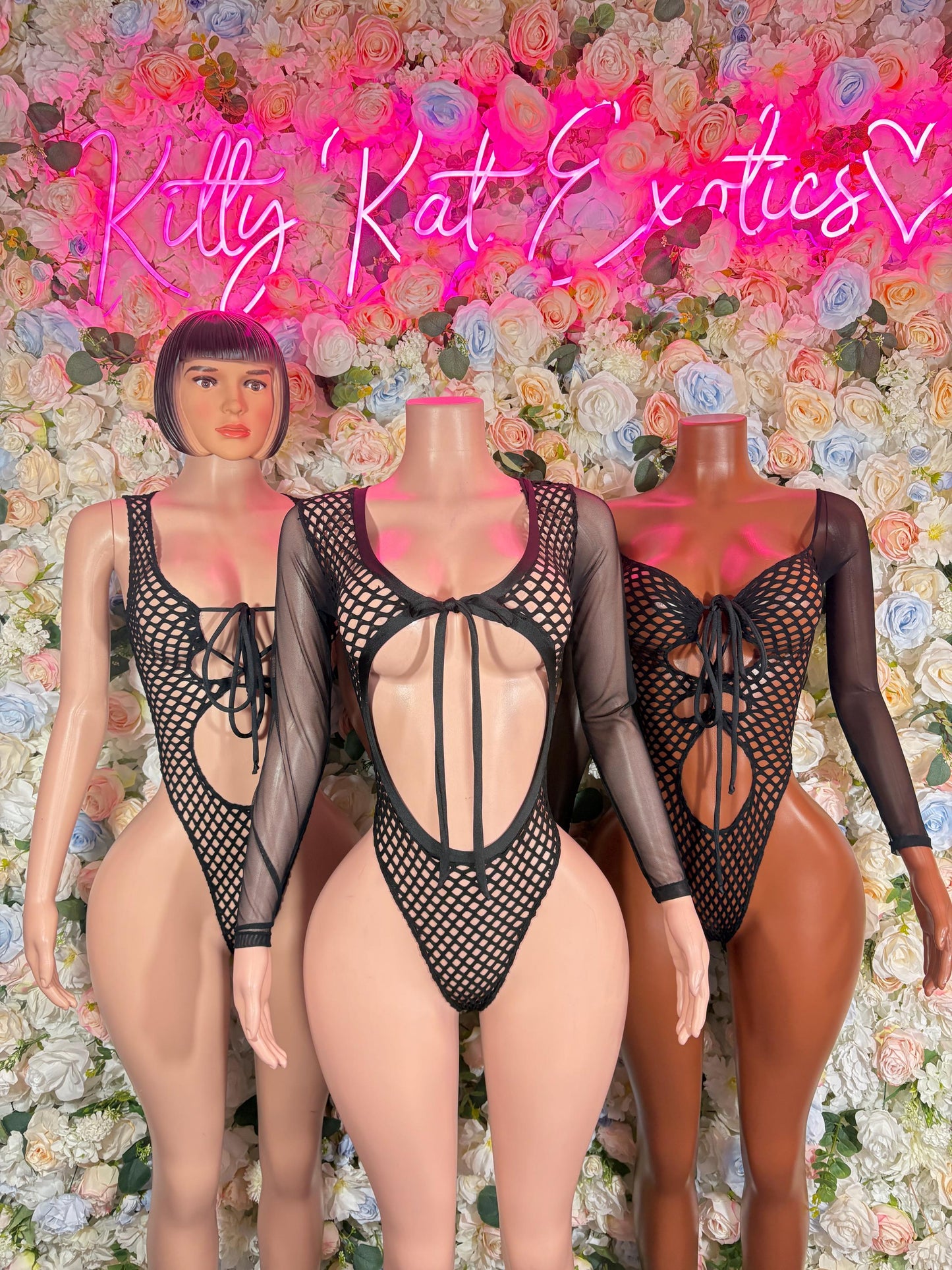 Bottle girl Bodysuit- Fishnet One Piece Black Rave Outfit, Festival Outfit, Bartender Dancewear